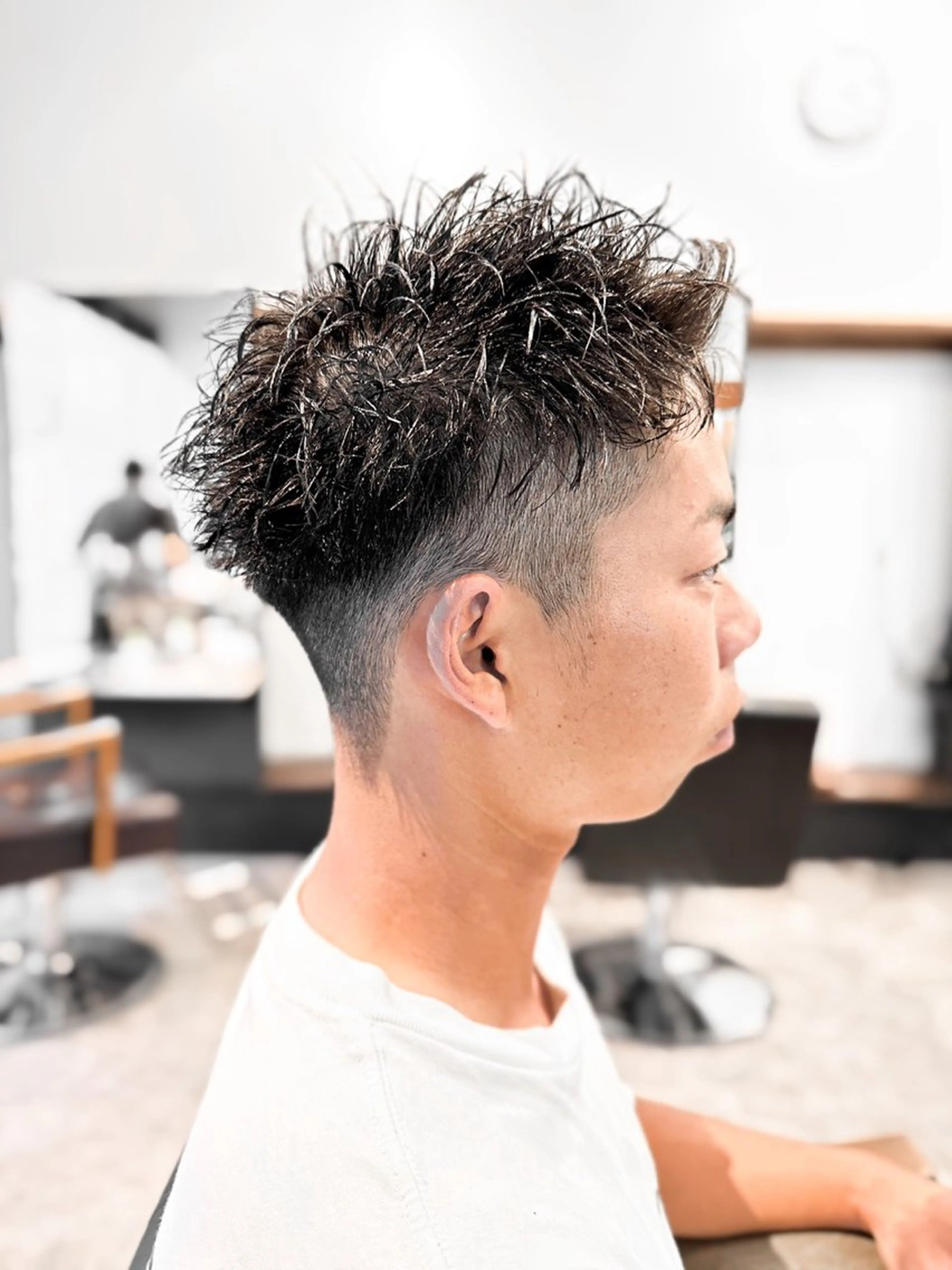 メンズ スパイキーショート ツーブロック カット ヘッドスパ say.所属・ブリーチカラー🔥 パーマ【佐々木凌平】のヘアスタイル