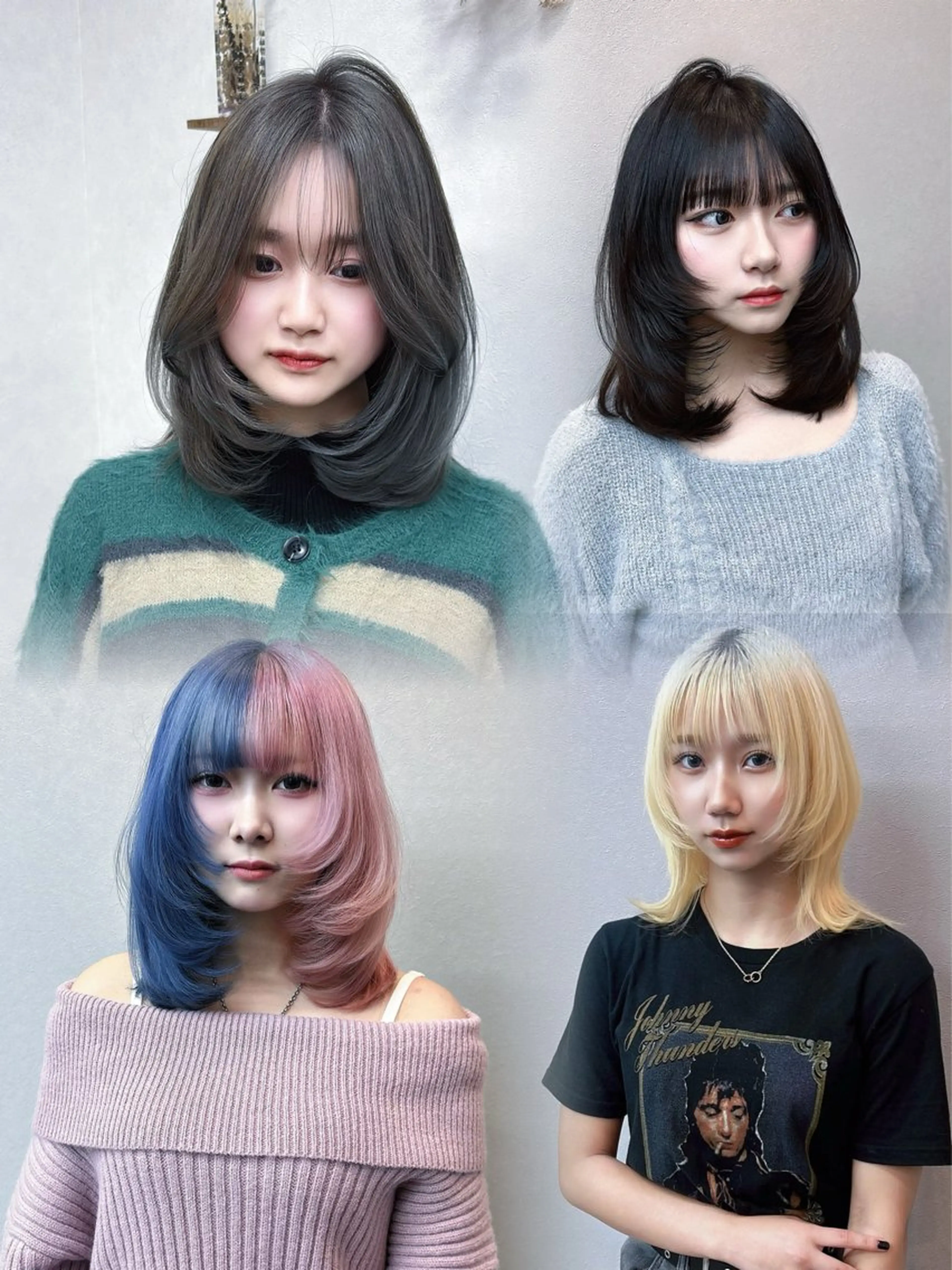 ミディアム ミディアムレイヤー 伸ばしかけ レイヤーカット カット emmie by  moremuu所属・レイヤー/韓国ヘア ハイトーンAIRIのヘアスタイル