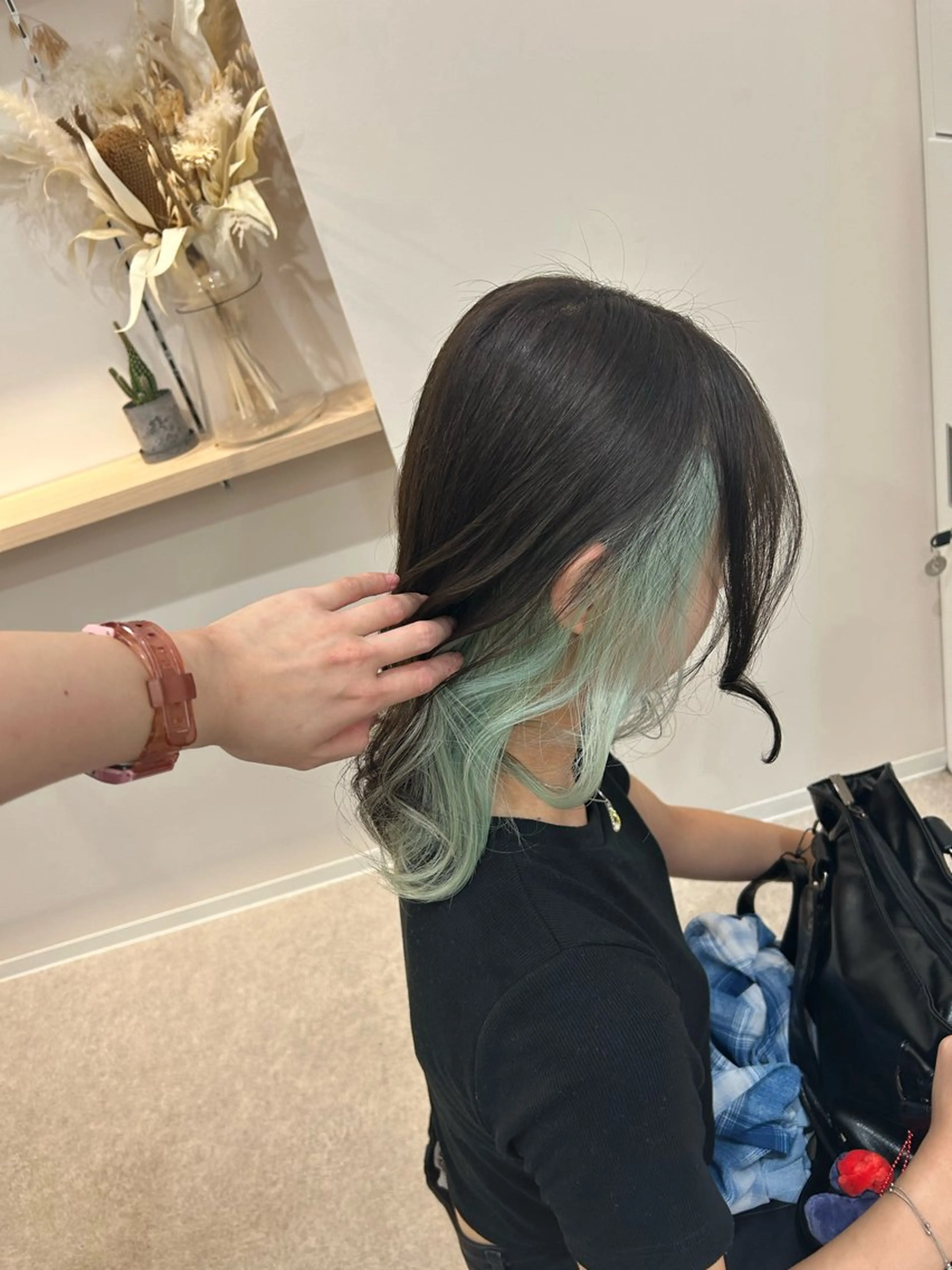 セミロング カラー ブリーチ ミント ヘアカラー トリートメント 透明感✨/ハイトーン /🌸ERI🌸のヘアスタイル