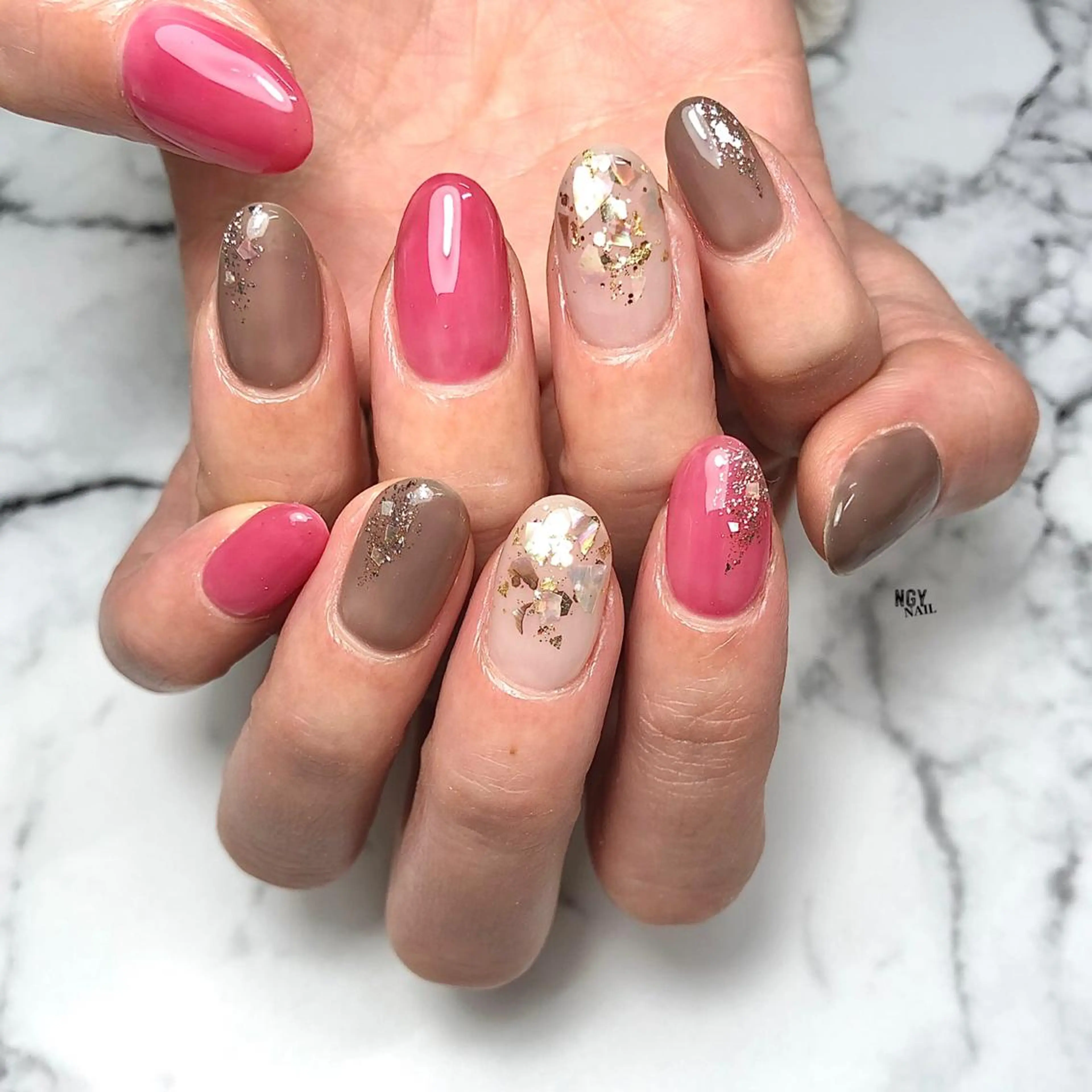 ネイル ジェルネイル ニュアンスネイル ワンカラーネイル パラジェル ピンク ハンドネイル NAIL NOWのネイルデザイン