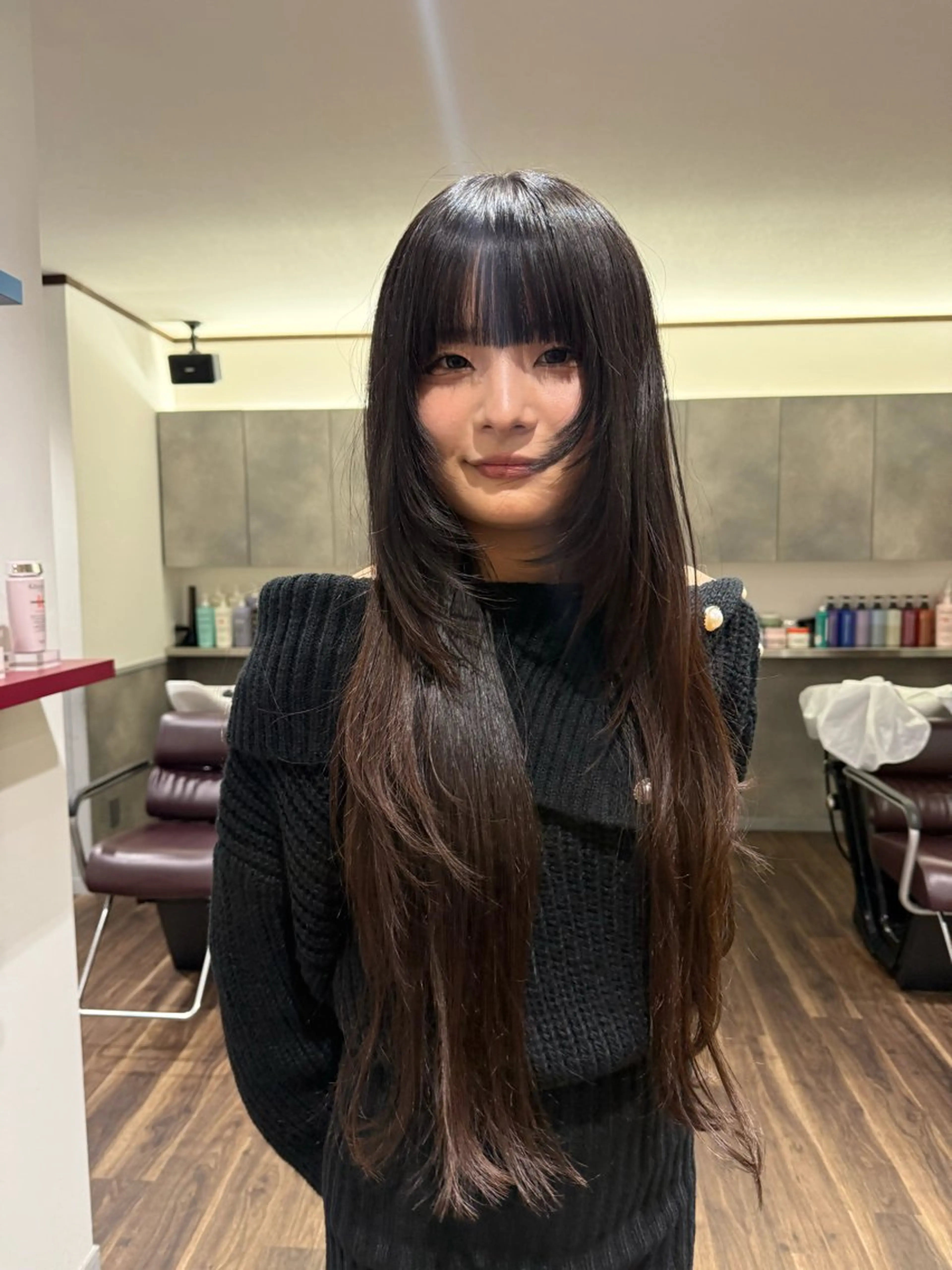 ロング レイヤーカット ロング 稲垣 熙のヘアスタイル