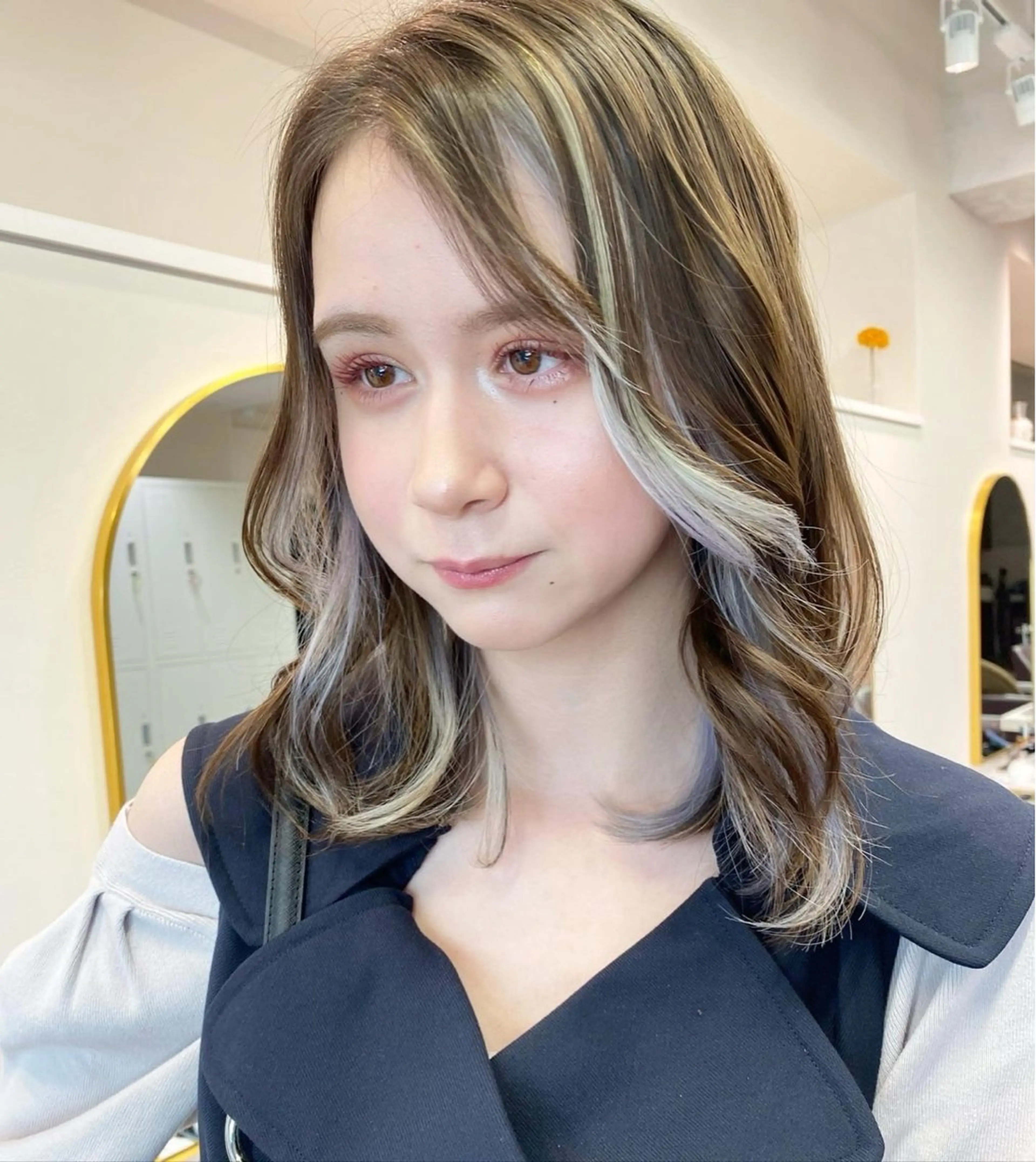 セミロング 横浜/艶髪/アレンジ FACE。ゆのんのヘアスタイル