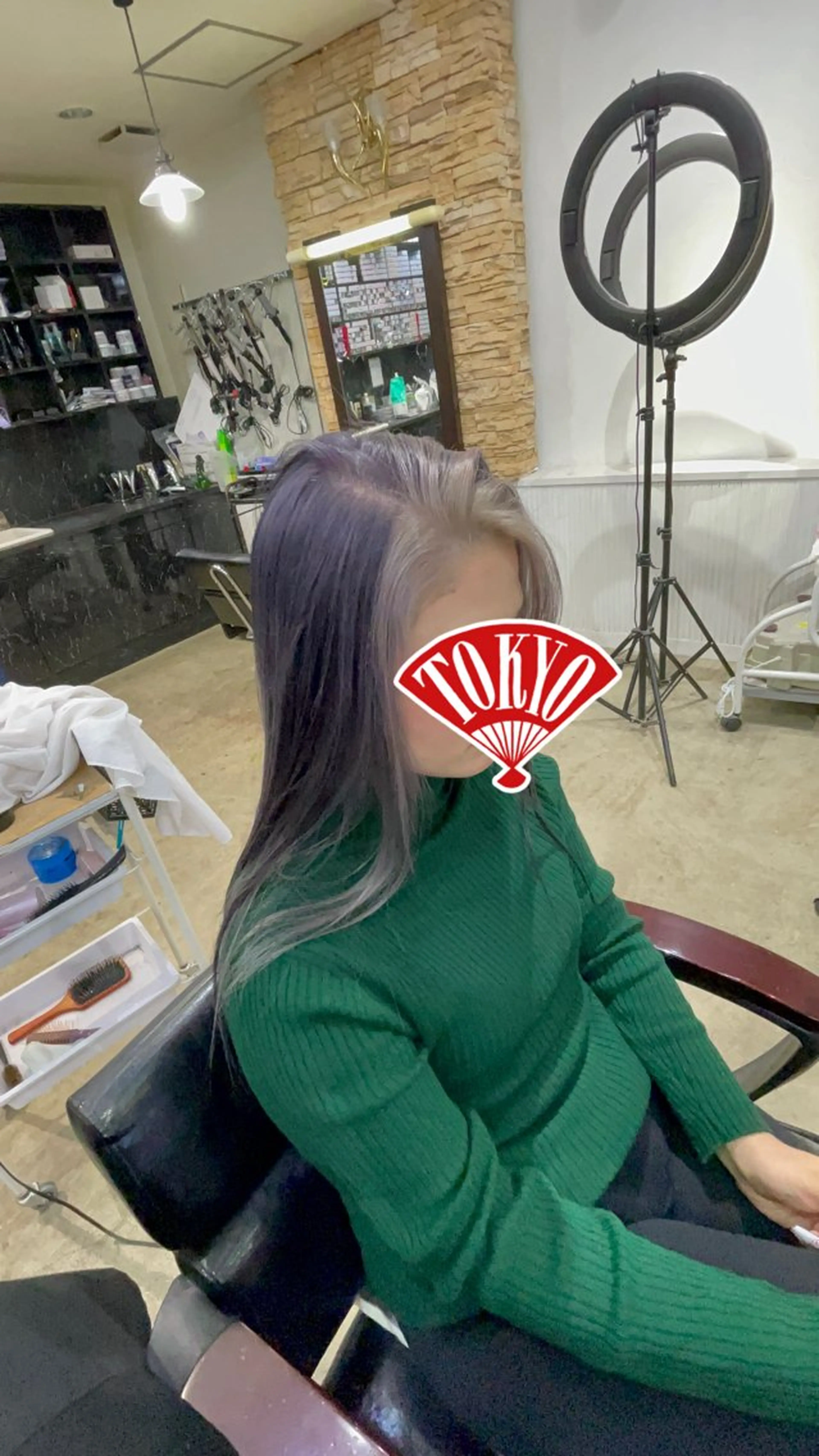 セミロング カラー ヘアアレンジ メンズ メンズインナーカラー ミストバング  フェイスフレーミング インナーカラー ラベンダーカラー ヘアカラー トリートメント ヘアセット アンククロス/ エクステ／ハイトーンのヘアスタイル
