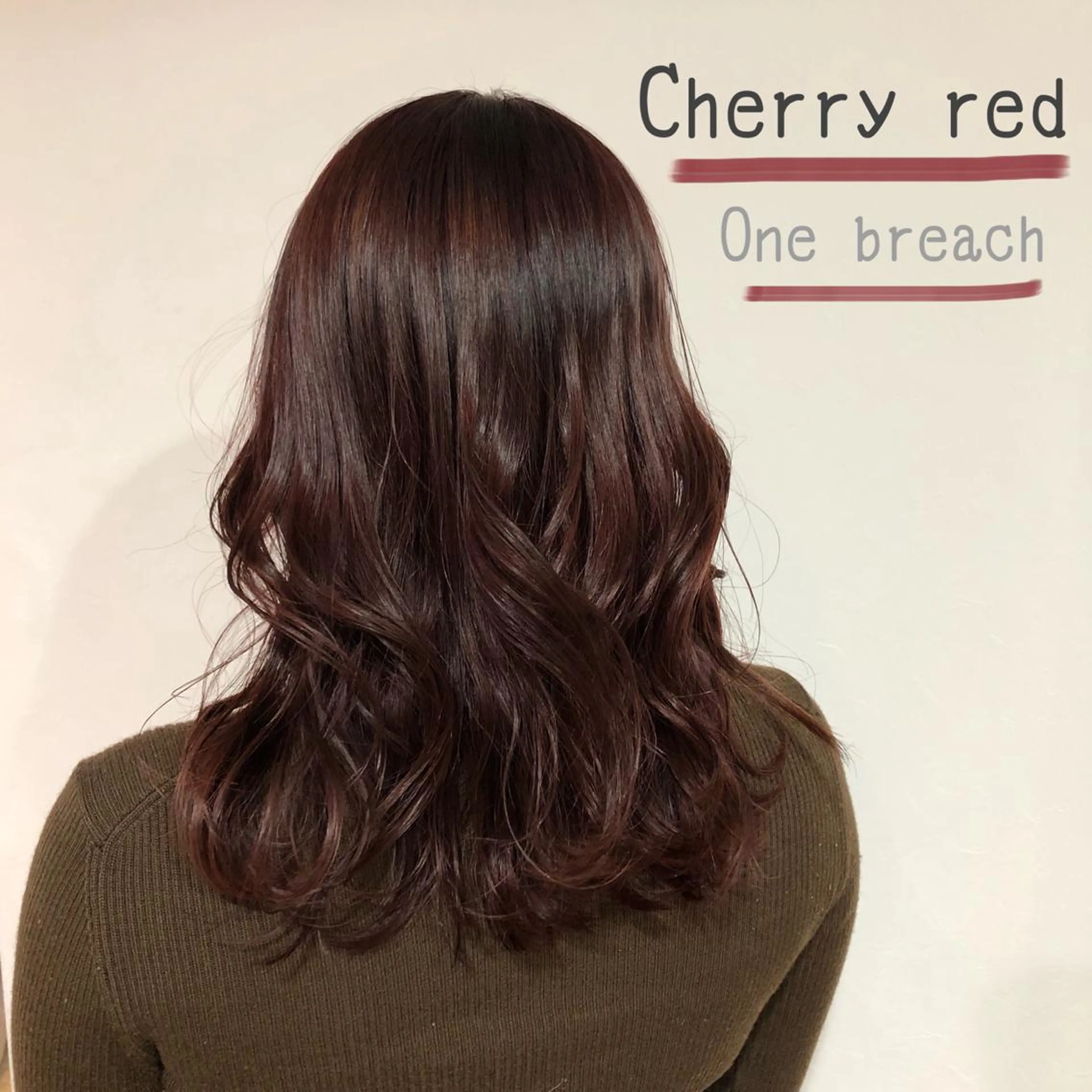 セミロング カラー ヘアアレンジ ブリーチ レッドカラー カット ヘアカラー トリートメント ヘッドスパ なつき/艶ピンク/ girly hairのヘアスタイル