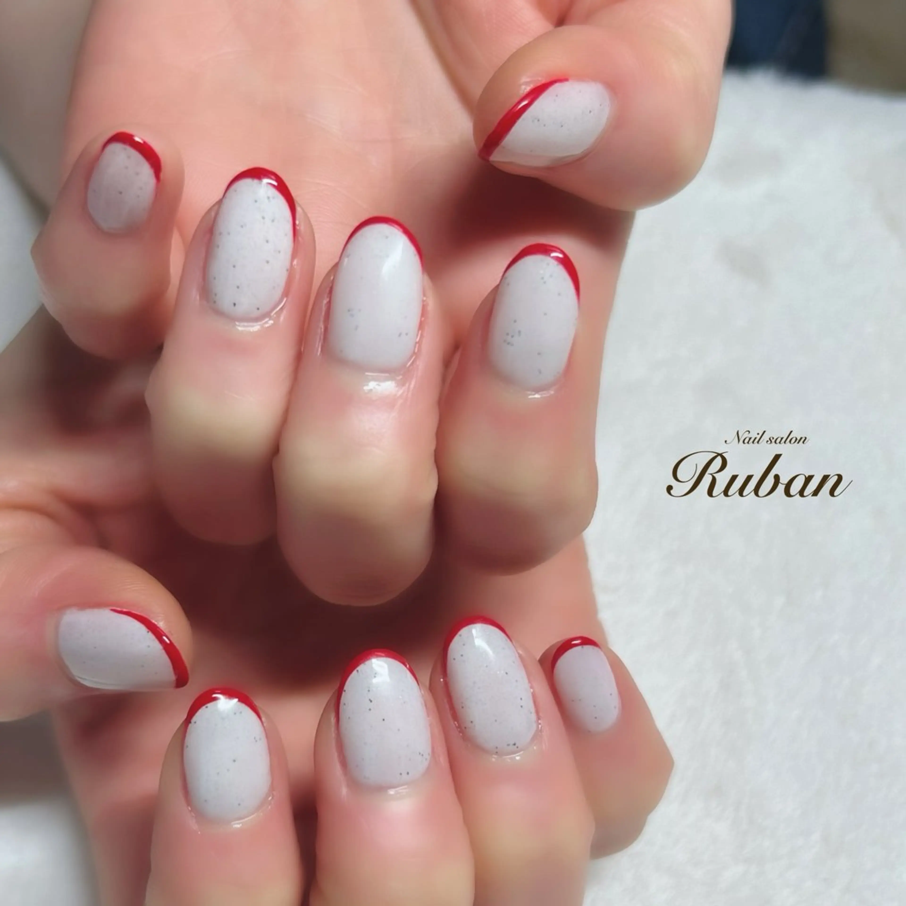 ネイル フレンチネイル 赤色 Nail salon Ruban所属・Nail salon Rubanのネイルデザイン