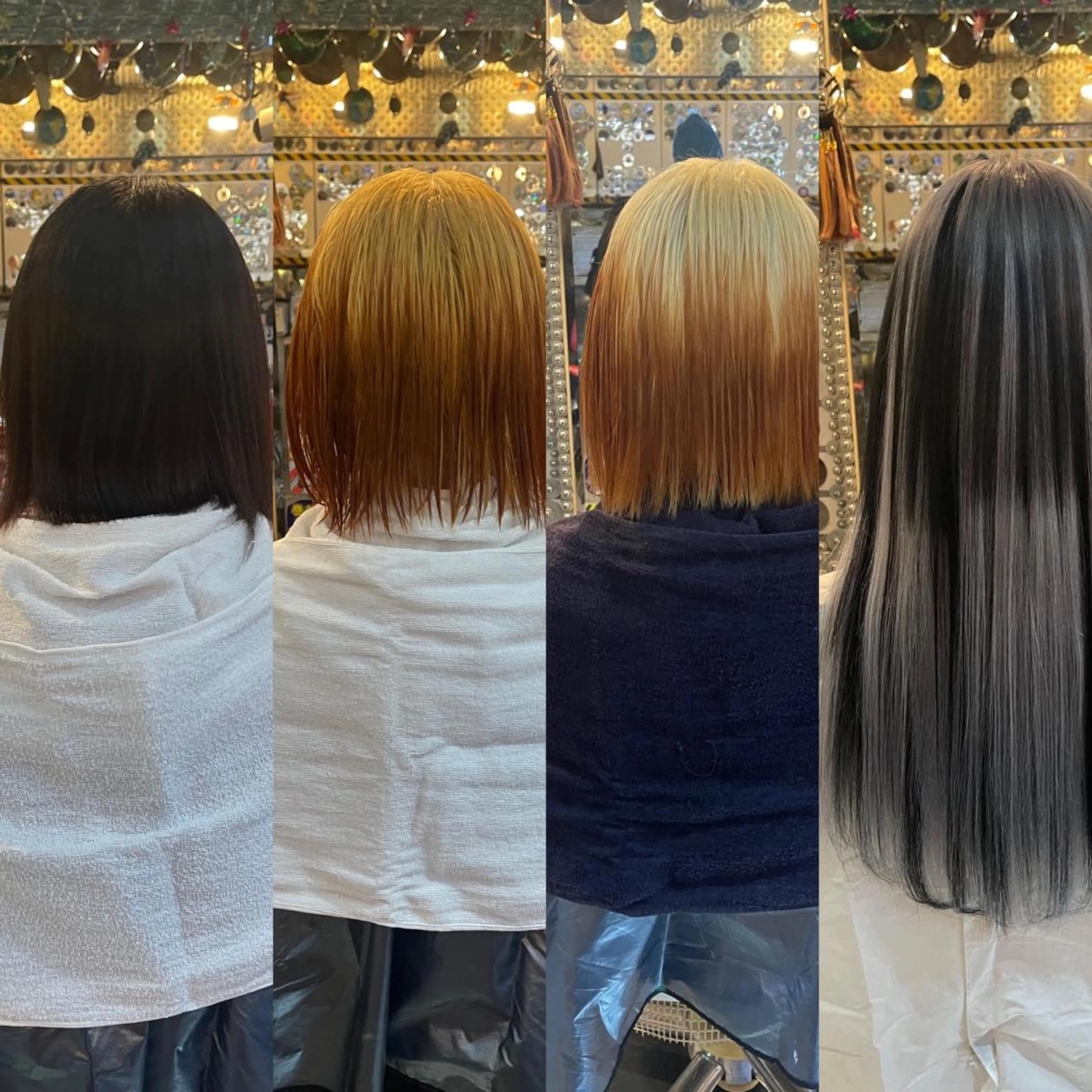 ショート カラー ヘアアレンジ 編み込みエクステ シールエクステ 黒髪 ブリーチ ブルーカラー haco+所属・🌈派手髪エクステ ブレイズ🌈ひろとのヘアスタイル
