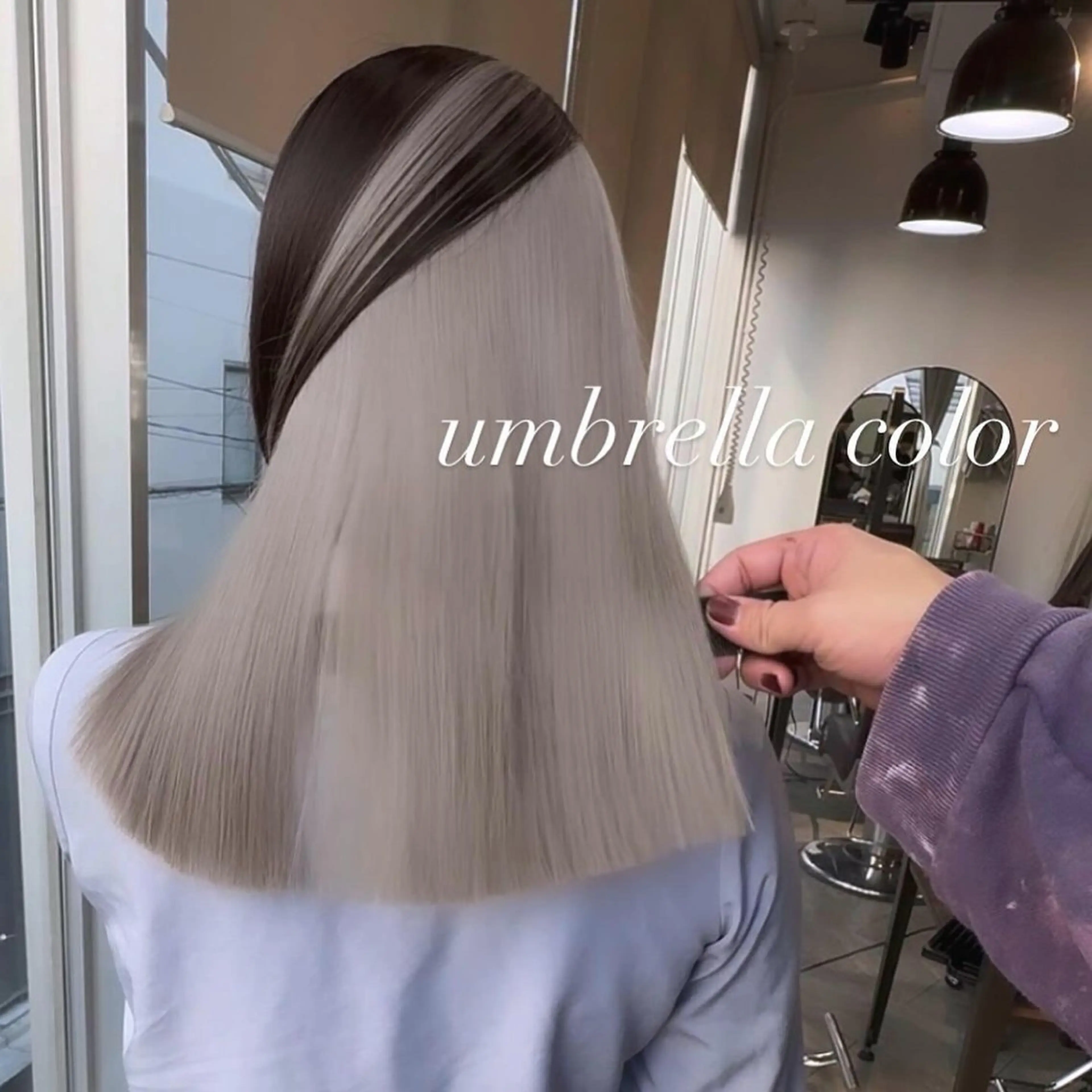 セミロング カラー カット ヘアカラー トリートメント ヘアセット 💜ハイトーン💛 マジカルかいちゃんのヘアスタイル