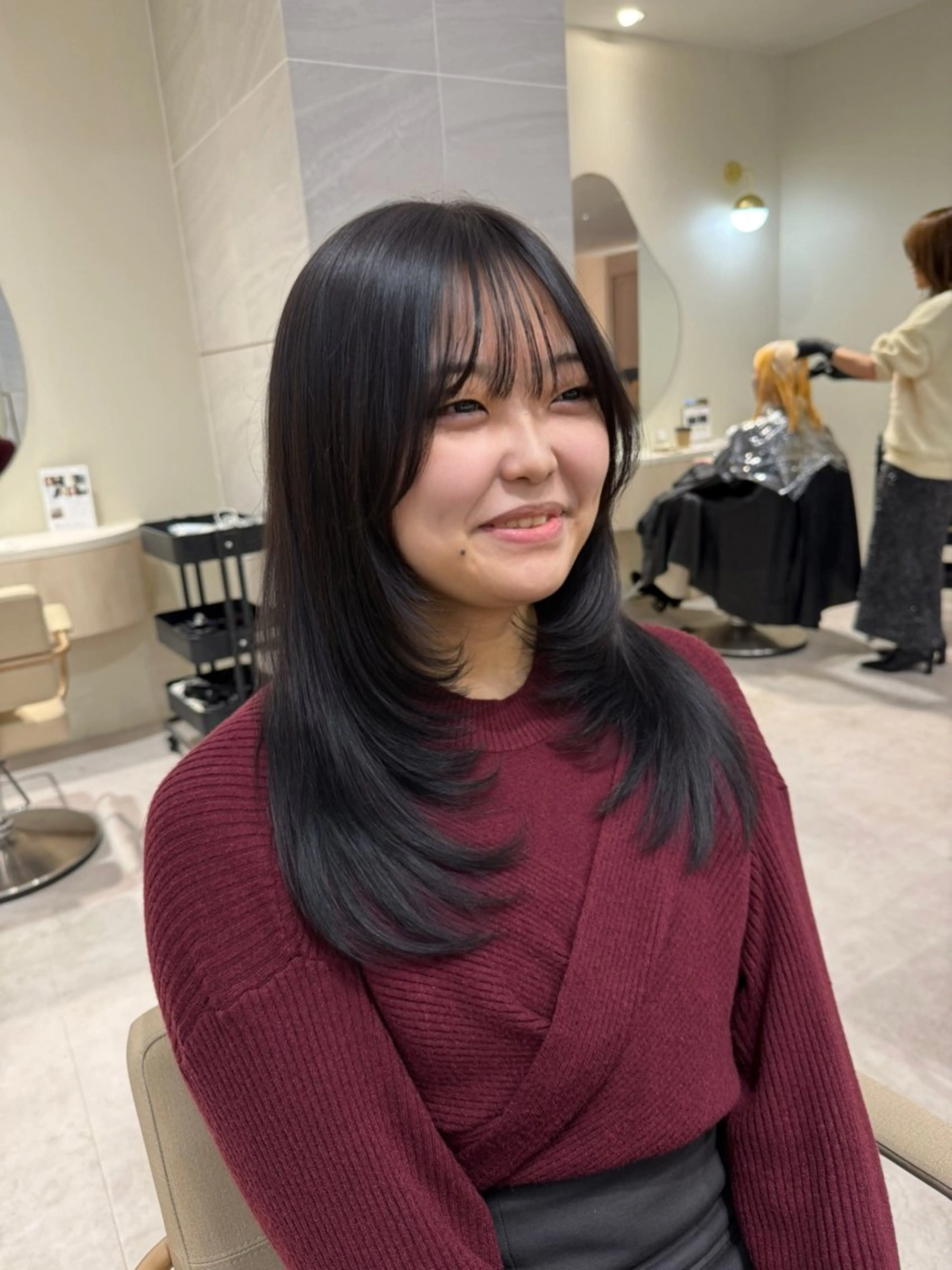 ロング カラー ダークグレー ダークグレージュ グレージュ イルミナカラー レイヤーカット カット ヘアカラー トリートメント Ms.CHARM所属・透明感カラー🌿 グレージュ🐺陽介のヘアスタイル