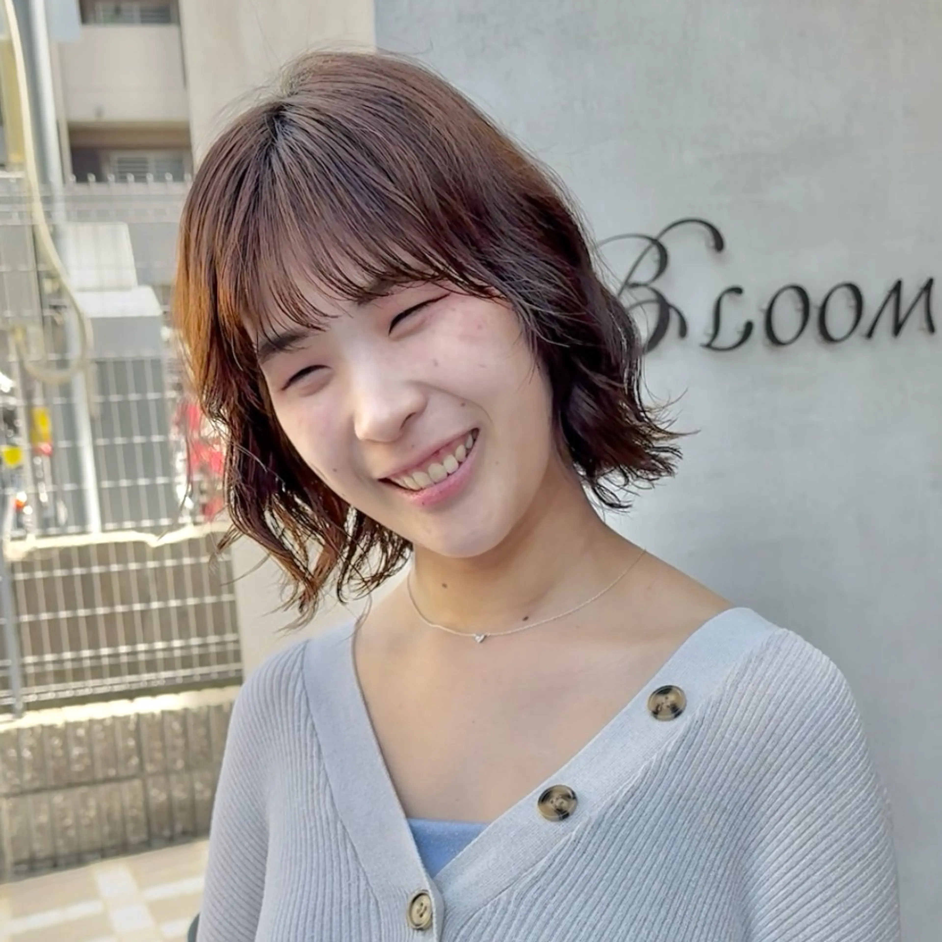 ミディアム パーマ ミディアムパーマ カット パーマ トリートメント yossy/パーマ/ 髪質改善/ ブリーチのヘアスタイル