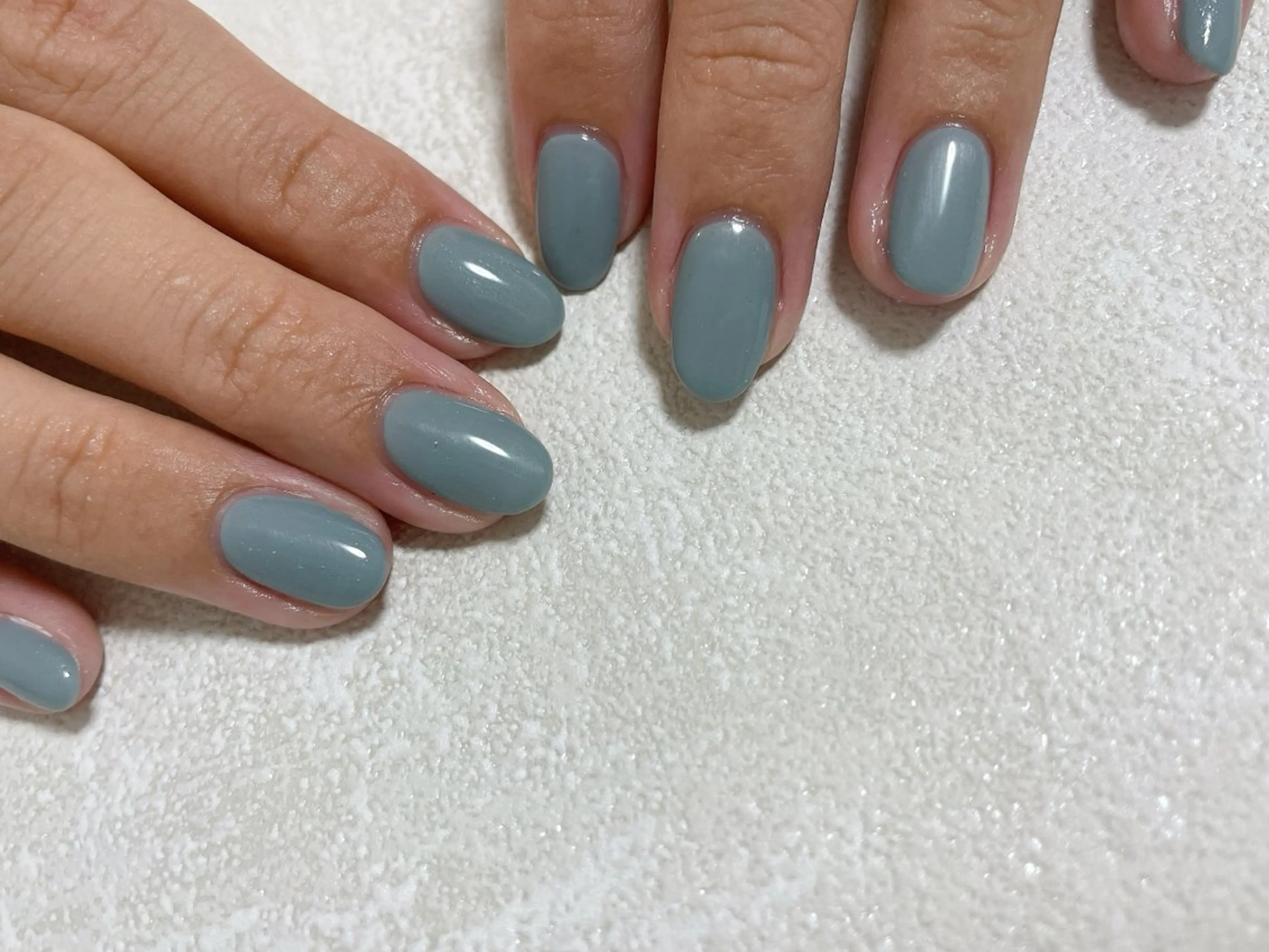 ネイル オーロラネイル ブルー フットネイル フレンチネイル ジェルネイル ハンドネイル Mogu nail 二子玉川のネイルデザイン