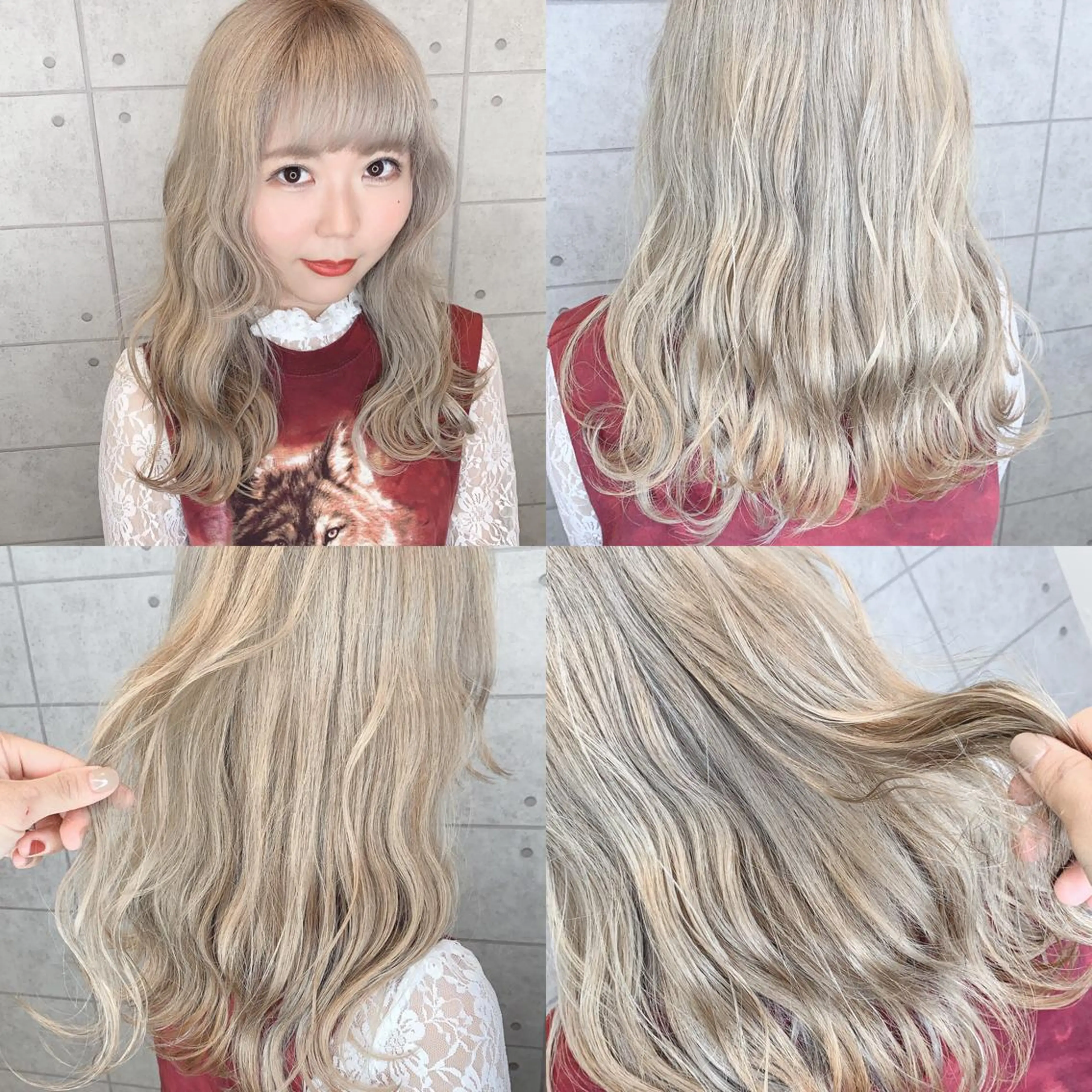 ミディアム カラー ヘアアレンジ ベージュカラー ブリーチ 🌿‬ ܸAir 透明感🌱西村知佳のヘアスタイル