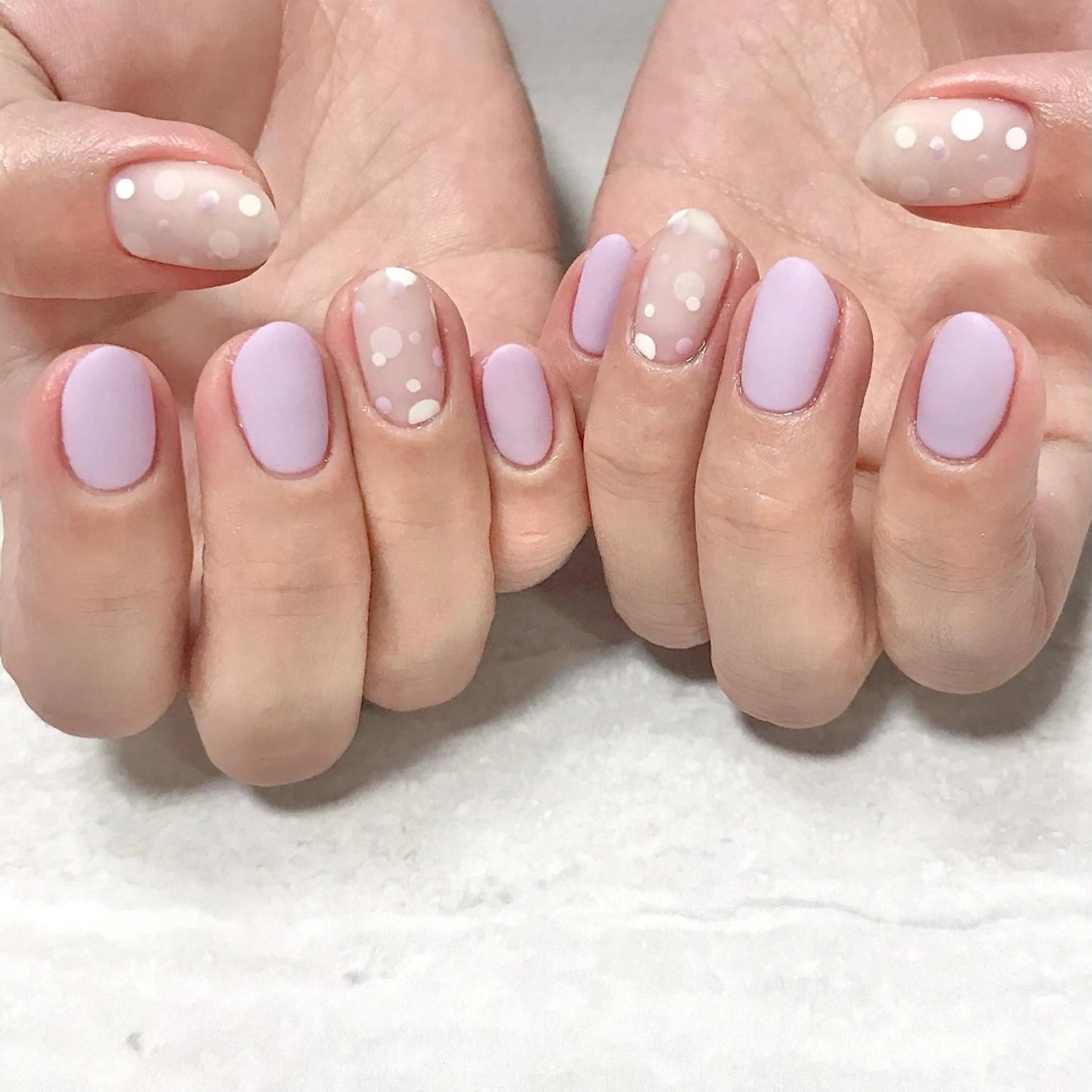 ネイル ドット マットネイル ワンカラーネイル 夏ネイル ステラ marikominoのネイルデザイン