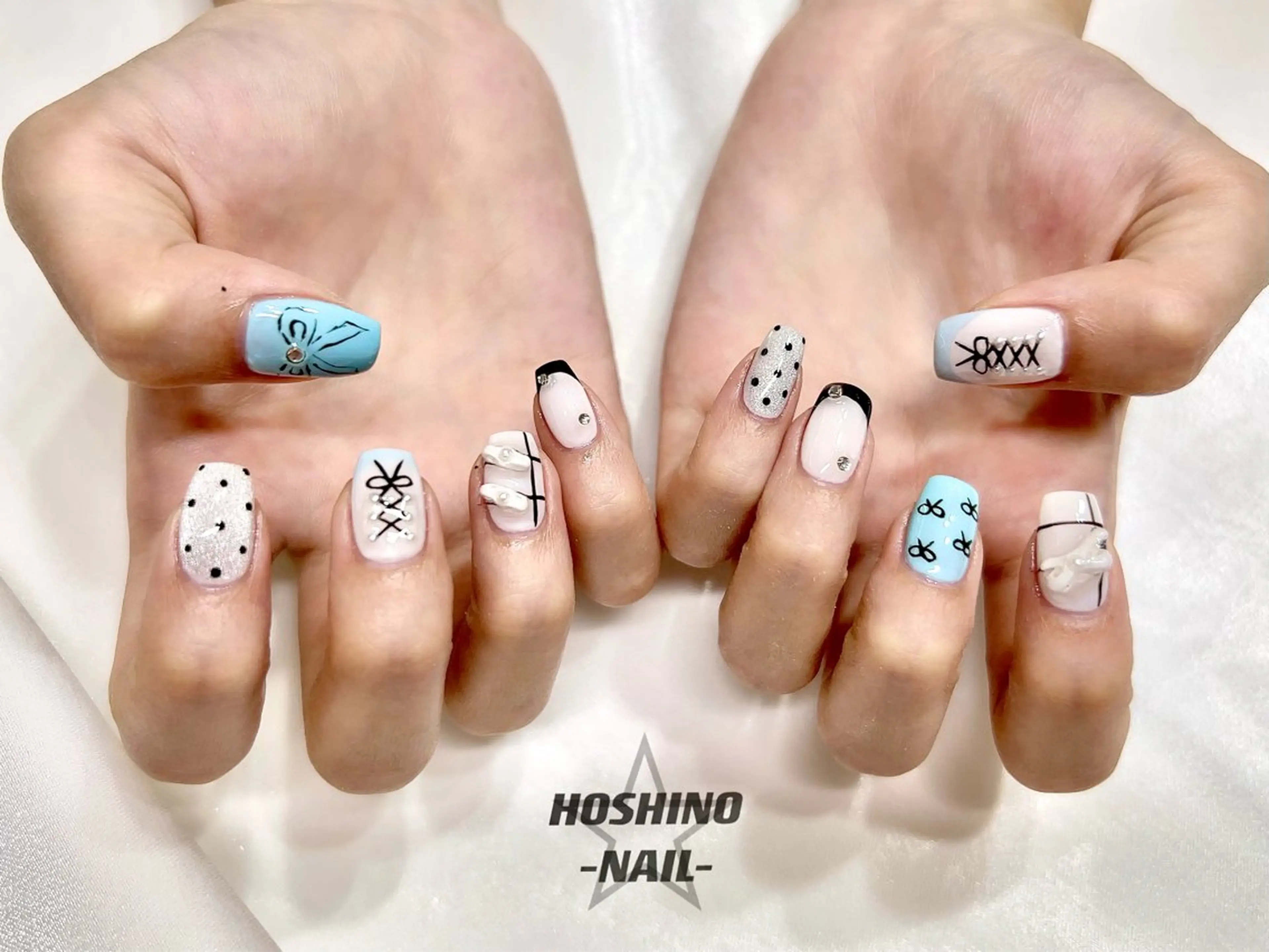 ネイル リボン ワンホンネイル ハンドネイル ★HOSHINO NAIL★新宿店のネイルデザイン