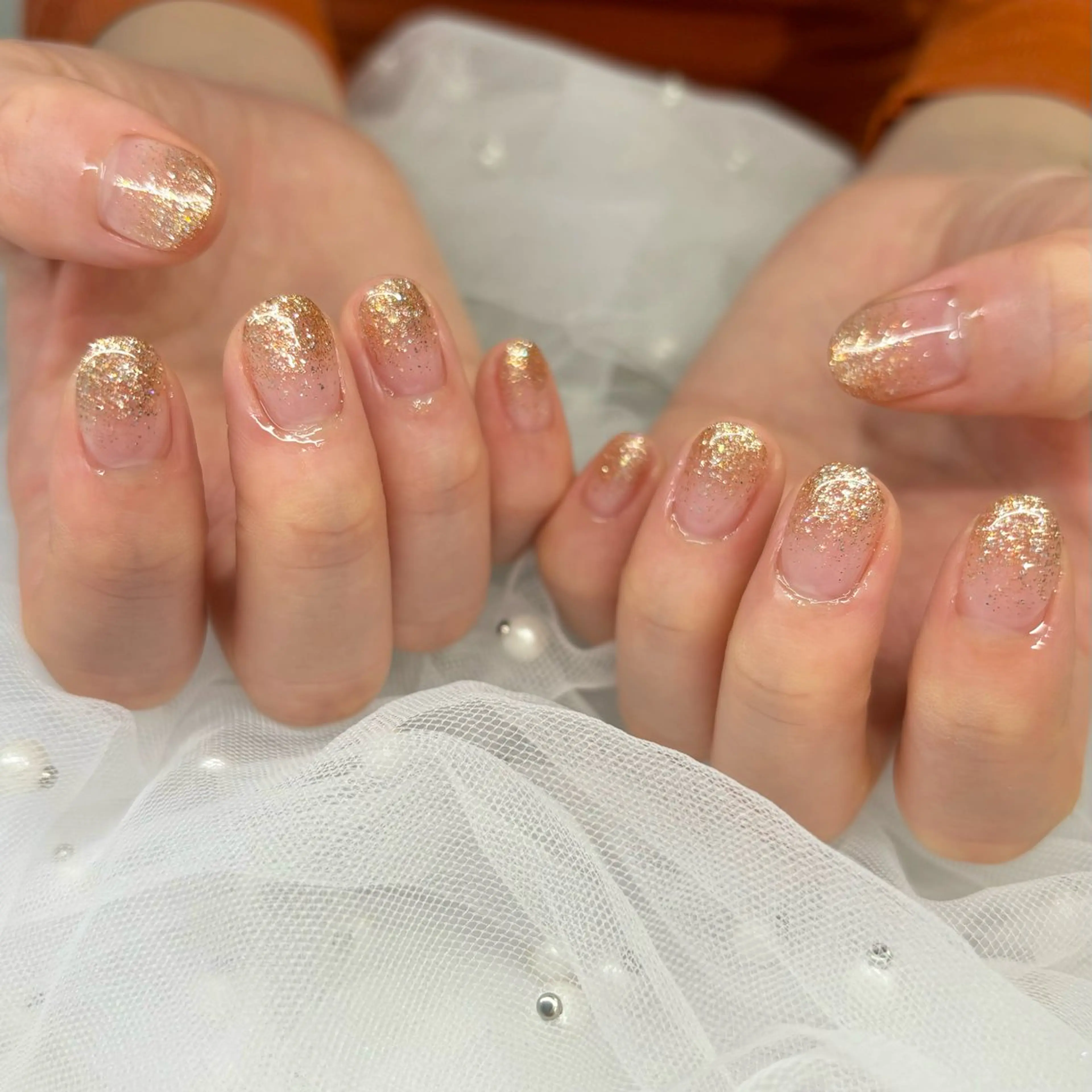 ネイル ゴールド ラメ(グリッター) ハンドネイル 荒巻 めいのネイルデザイン