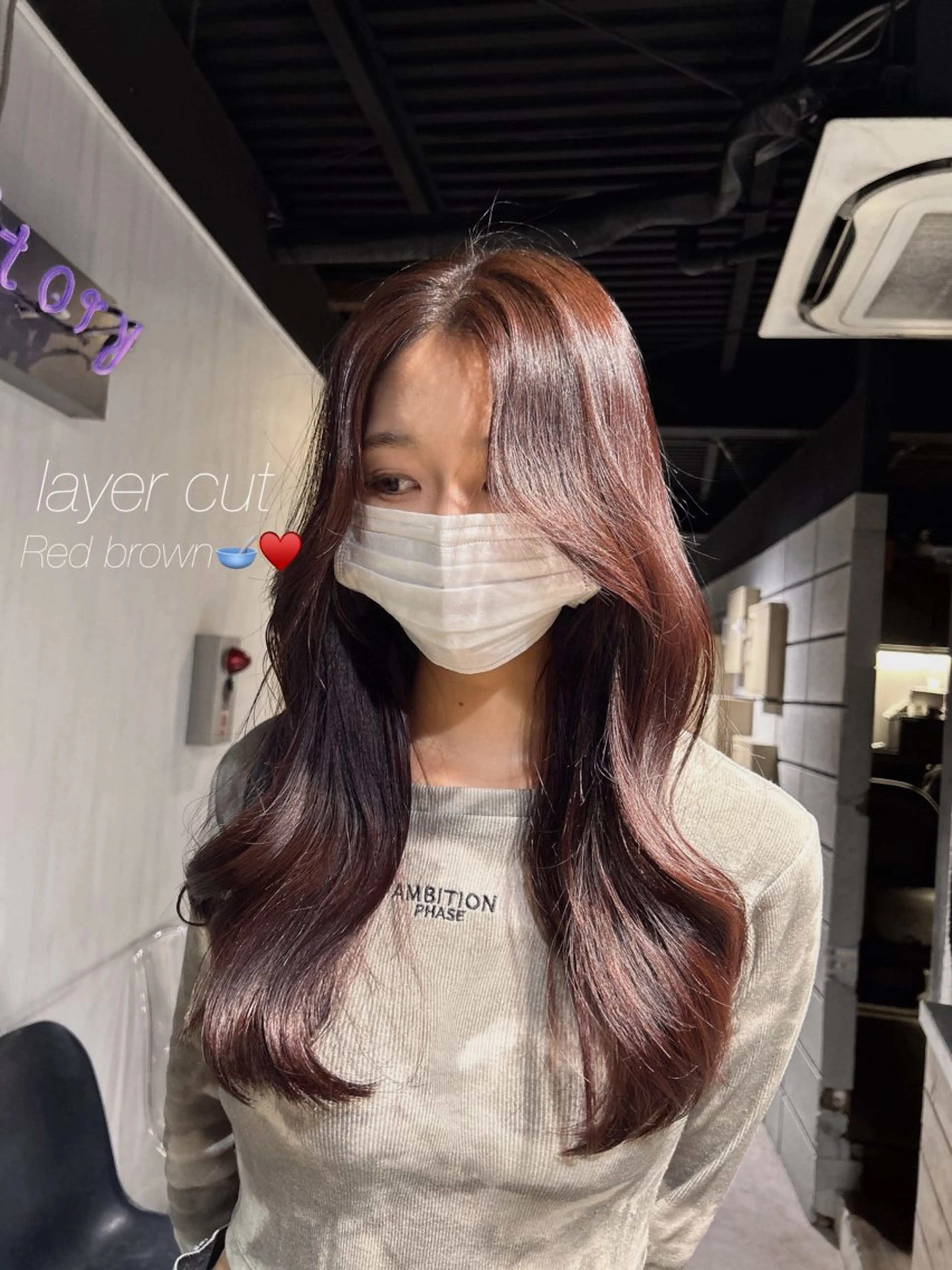 ロング 韓国風カラー 韓国風ヘア レイヤーカット ワンホンレイヤー MEI🎀垢抜けカラ ー🎀韓国styleのヘアスタイル