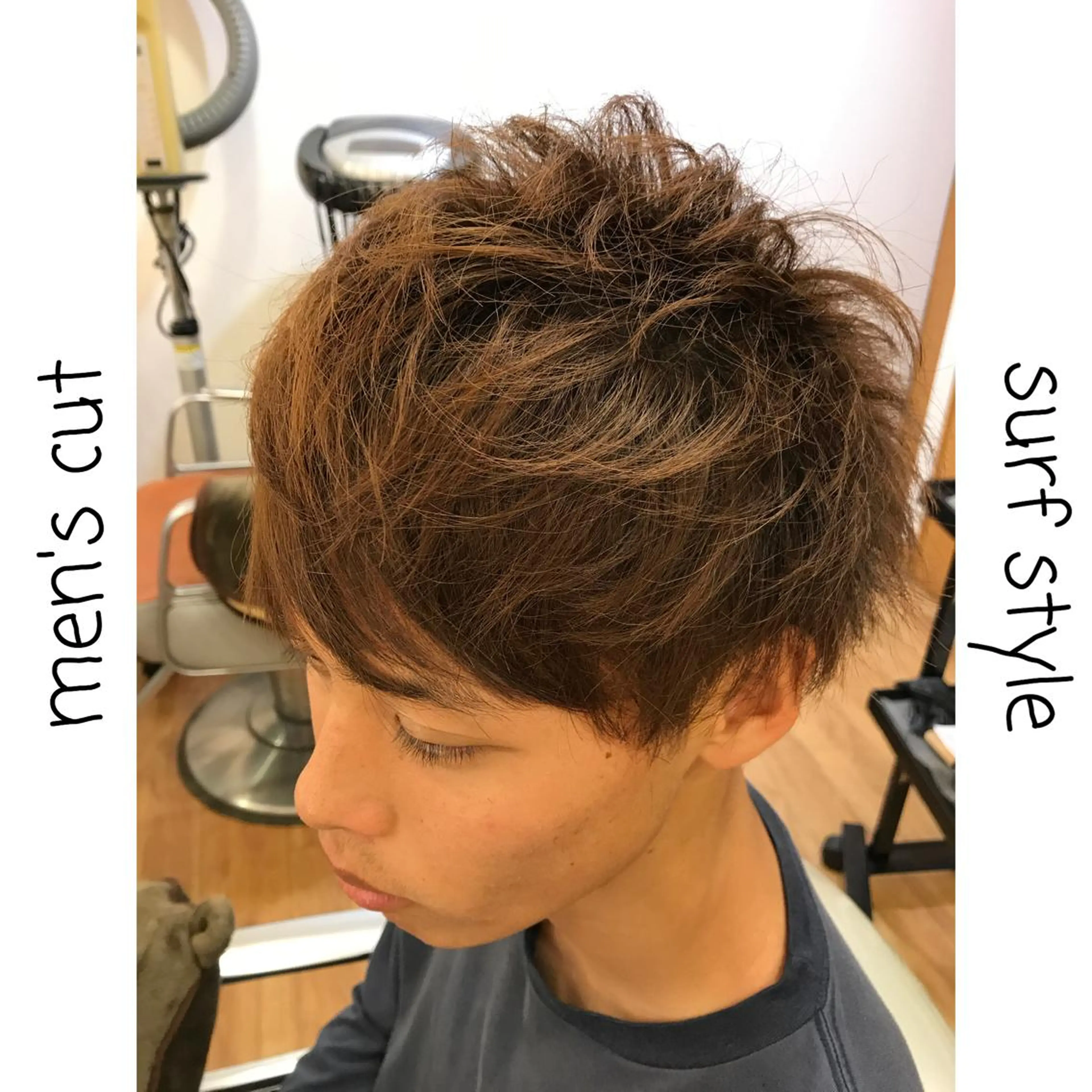 ショート メンズ メンズパーマ くせ毛 シアーベージュニスト 🥣大石亜里紗のヘアスタイル