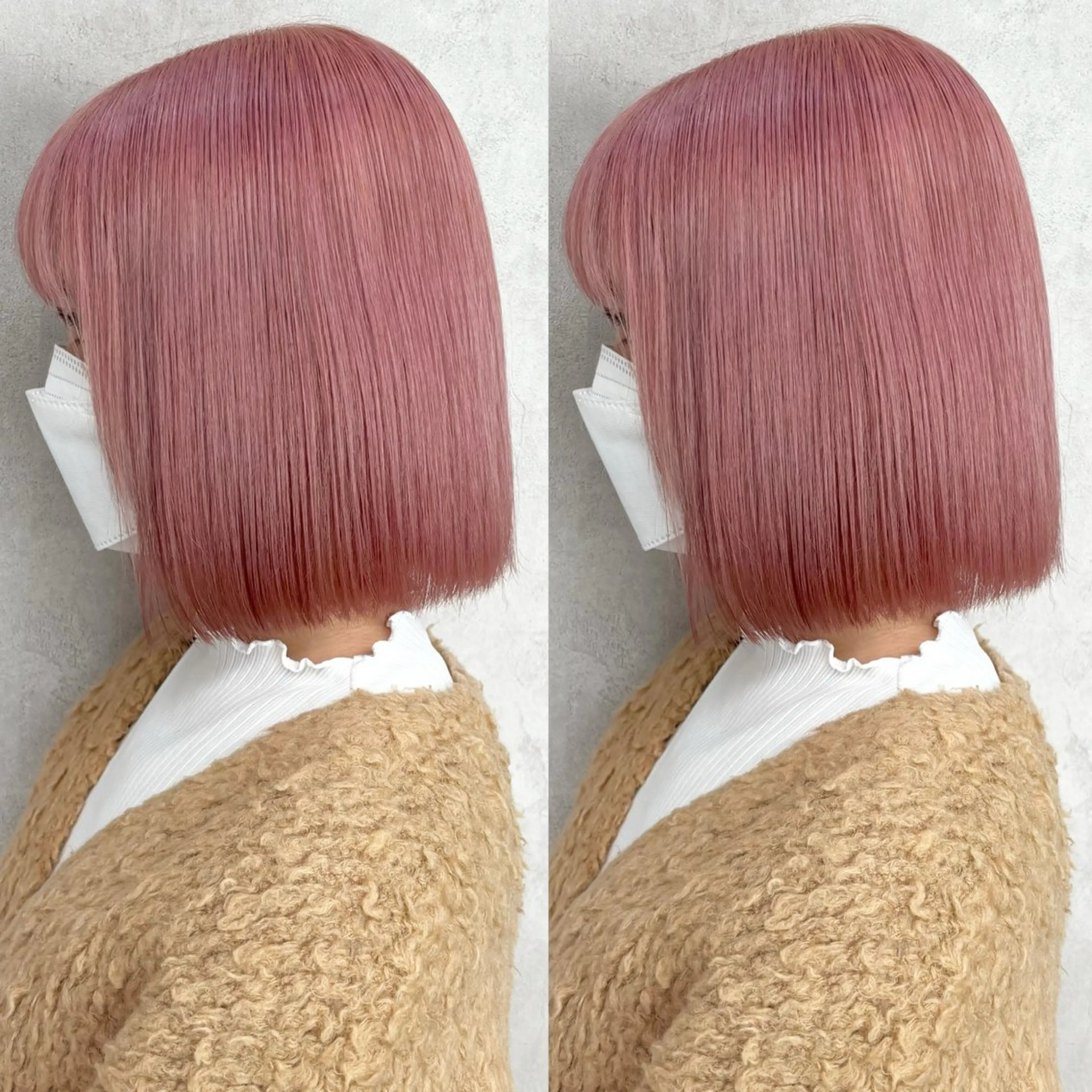 ショート カラー ブリーチ ピンクカラー ヘアカラー 💎色落ち綺麗に白肌 ラベンダー💎りんのヘアスタイル