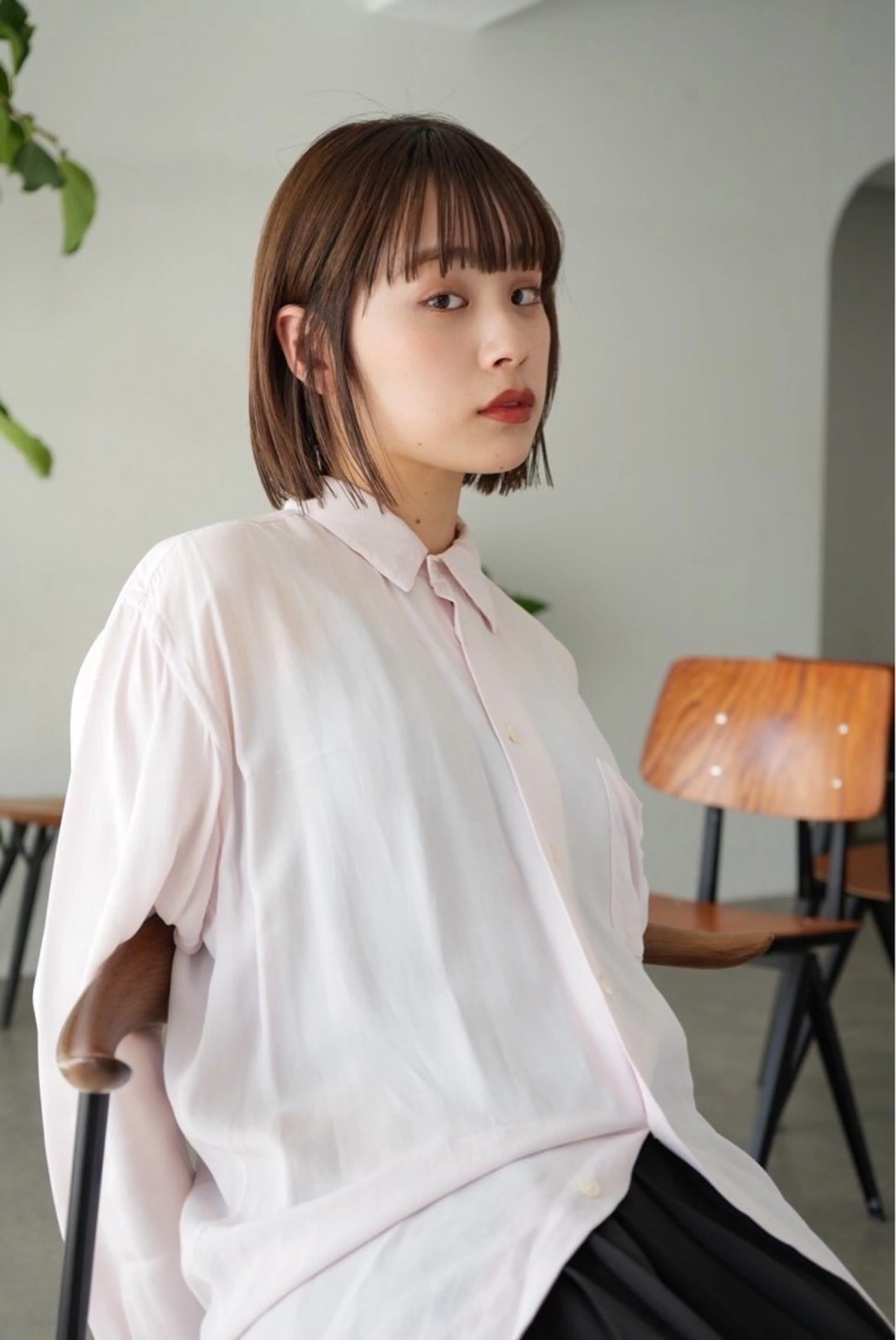 ショート レイヤーカット/長岡 グレージュ/マユ🎀のヘアスタイル