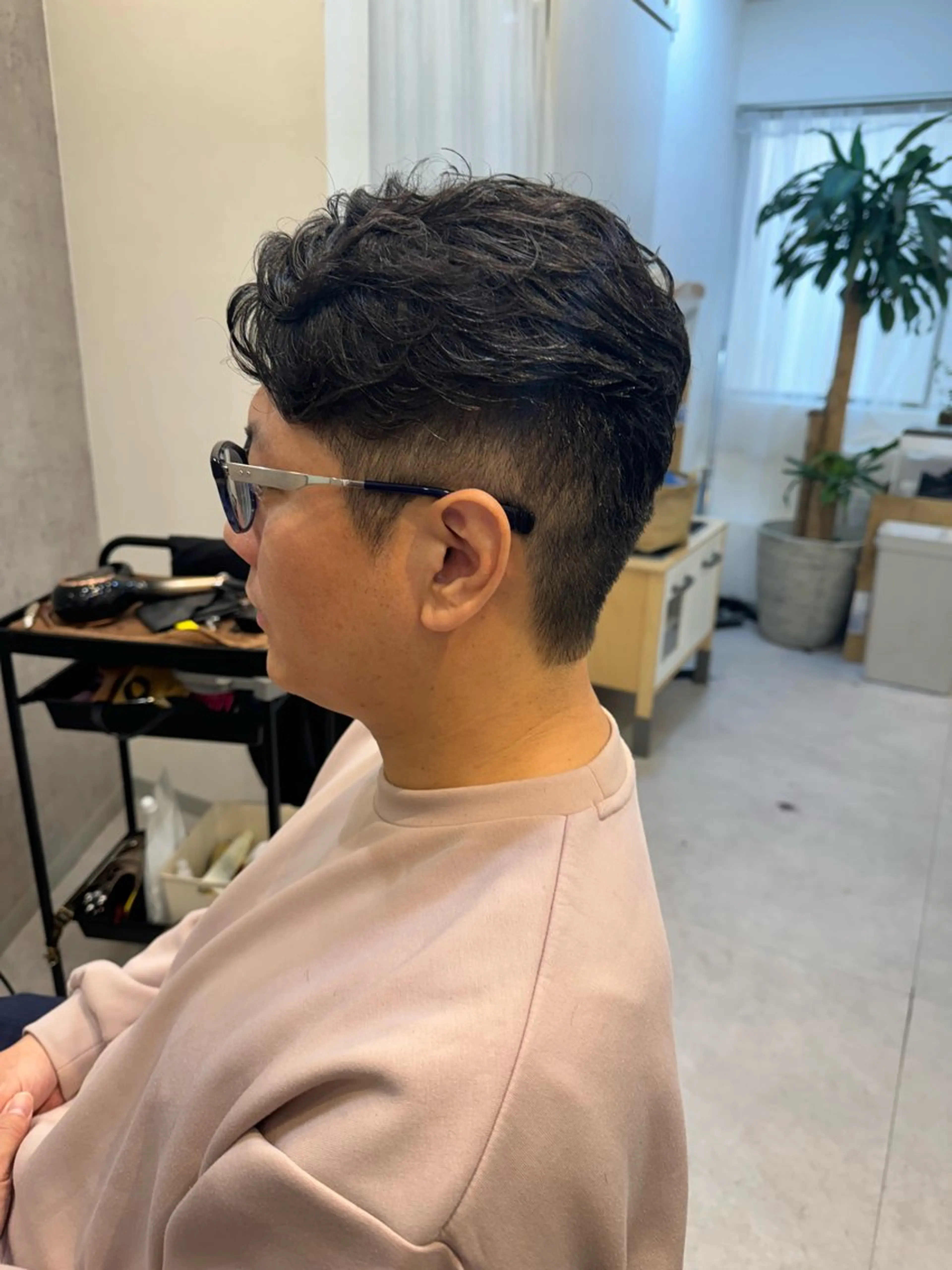 ショート メンズ アップバング カット ヘアカラー パーマ トリートメント Dxxxx III所属・女性目線の大人 メンズ*Ayakaのヘアスタイル