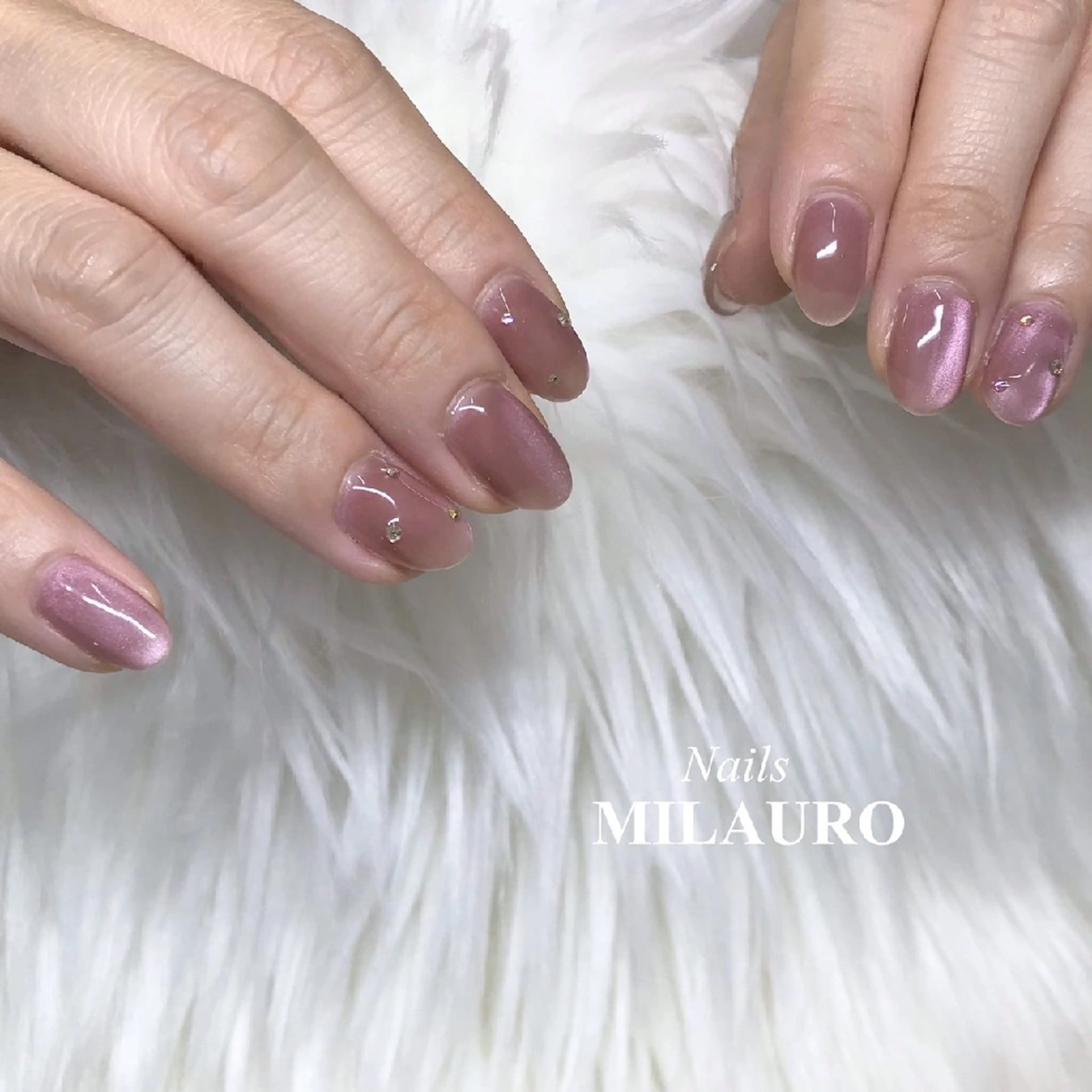 ネイル ブラウン ピンク ハンドネイル Nails MILAURO所属・MIYUKI /大人シンプルネイルのネイルデザイン