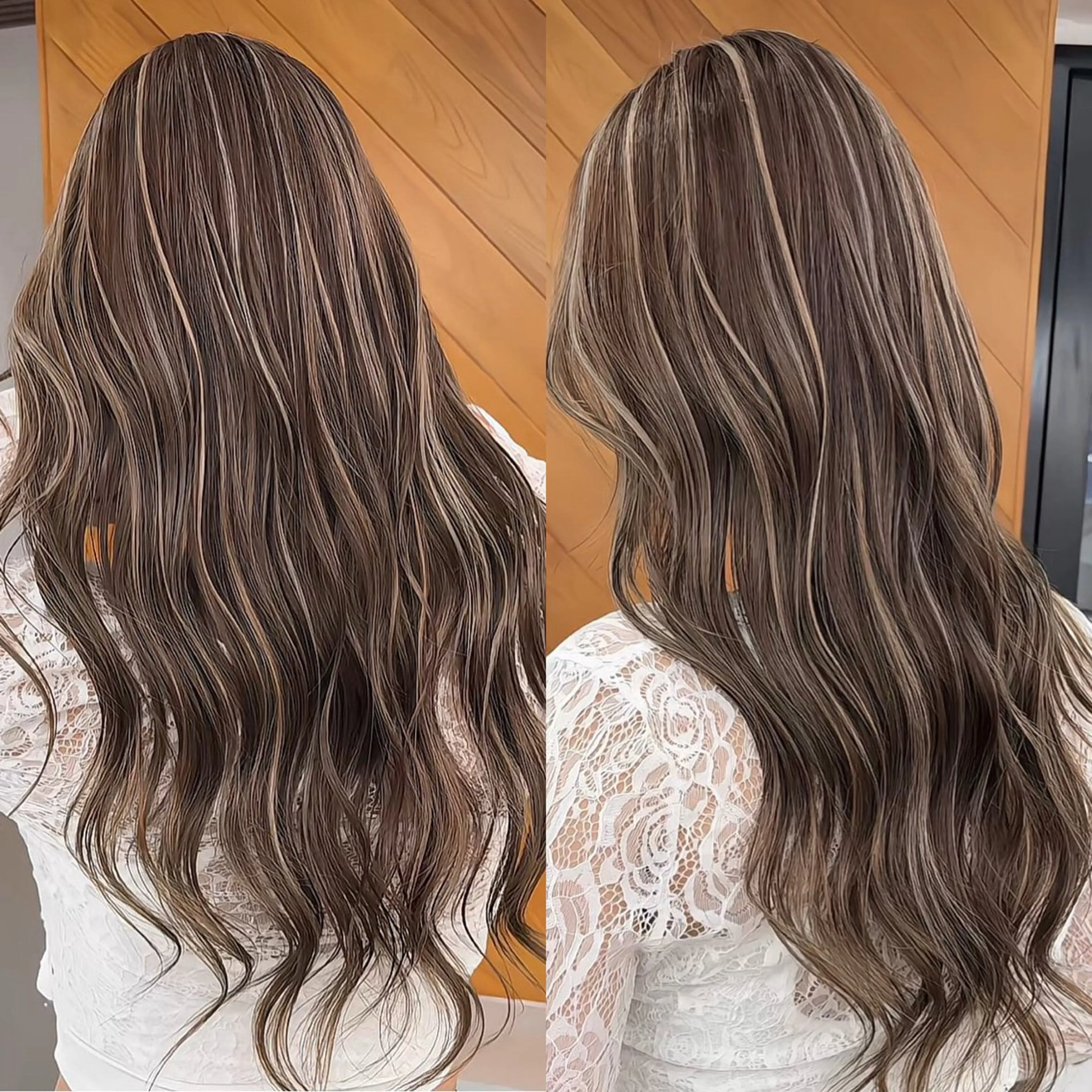 ロング ヘアカラー 🇺🇸ルミナ🔥 外国人風ハイライトのヘアスタイル