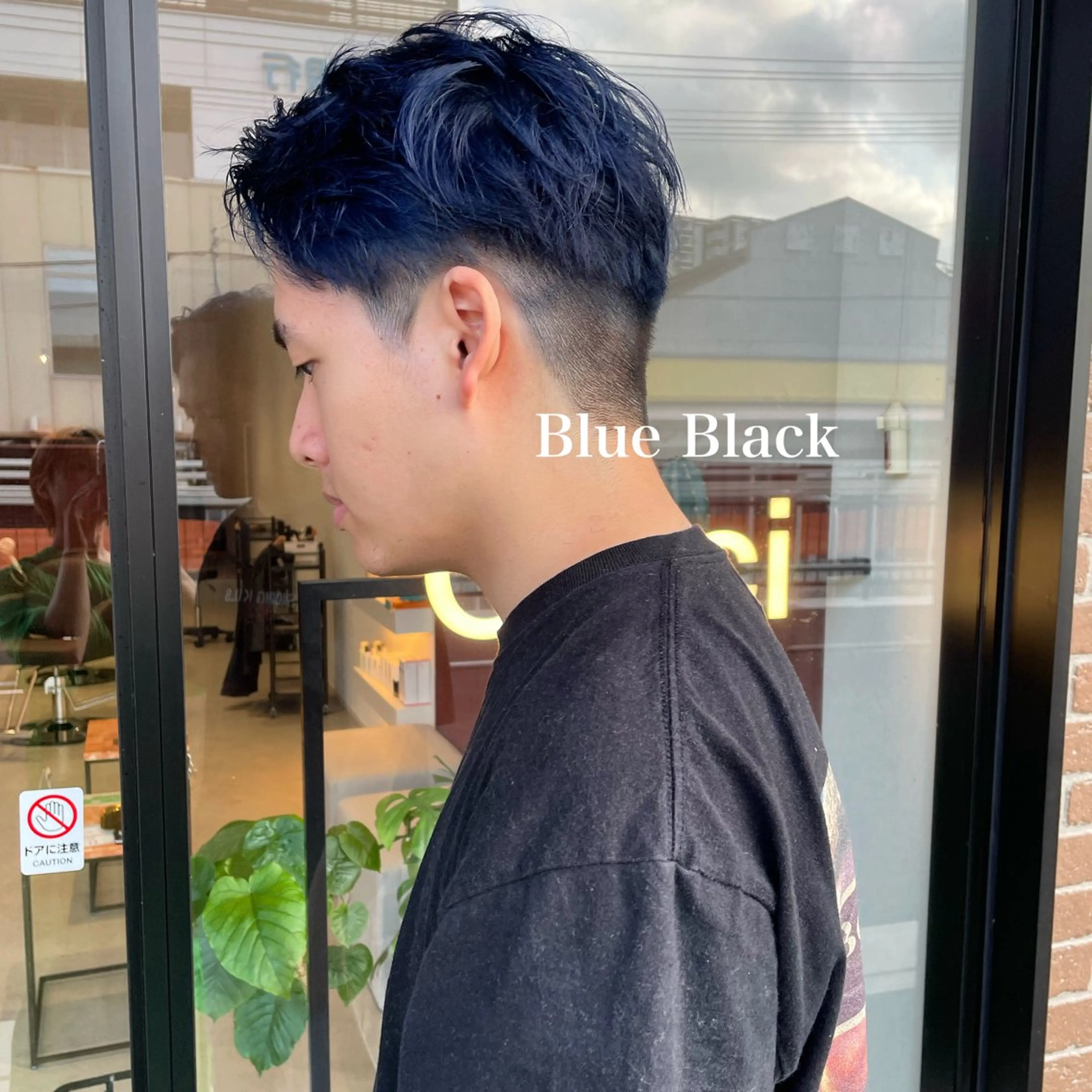 ショート カラー 黒髪 ブルーカラー ブルーブラック ショートヘア ヘアカラー 北九州美容室 🕊️わかな✂︎のヘアスタイル