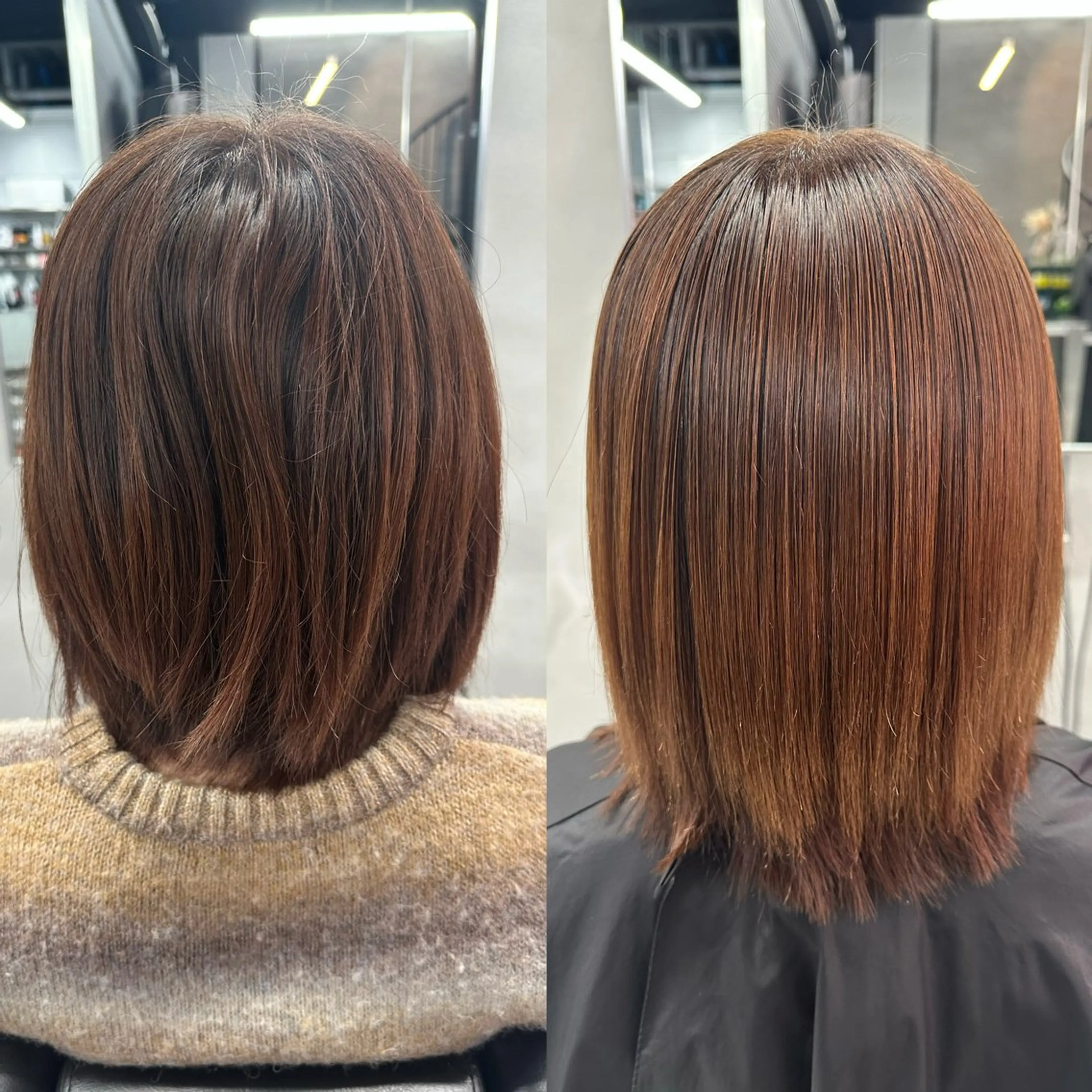 ミディアム パーマ 縮毛矯正 トリートメント 縮毛矯正/IROHA 🌷るかのヘアスタイル