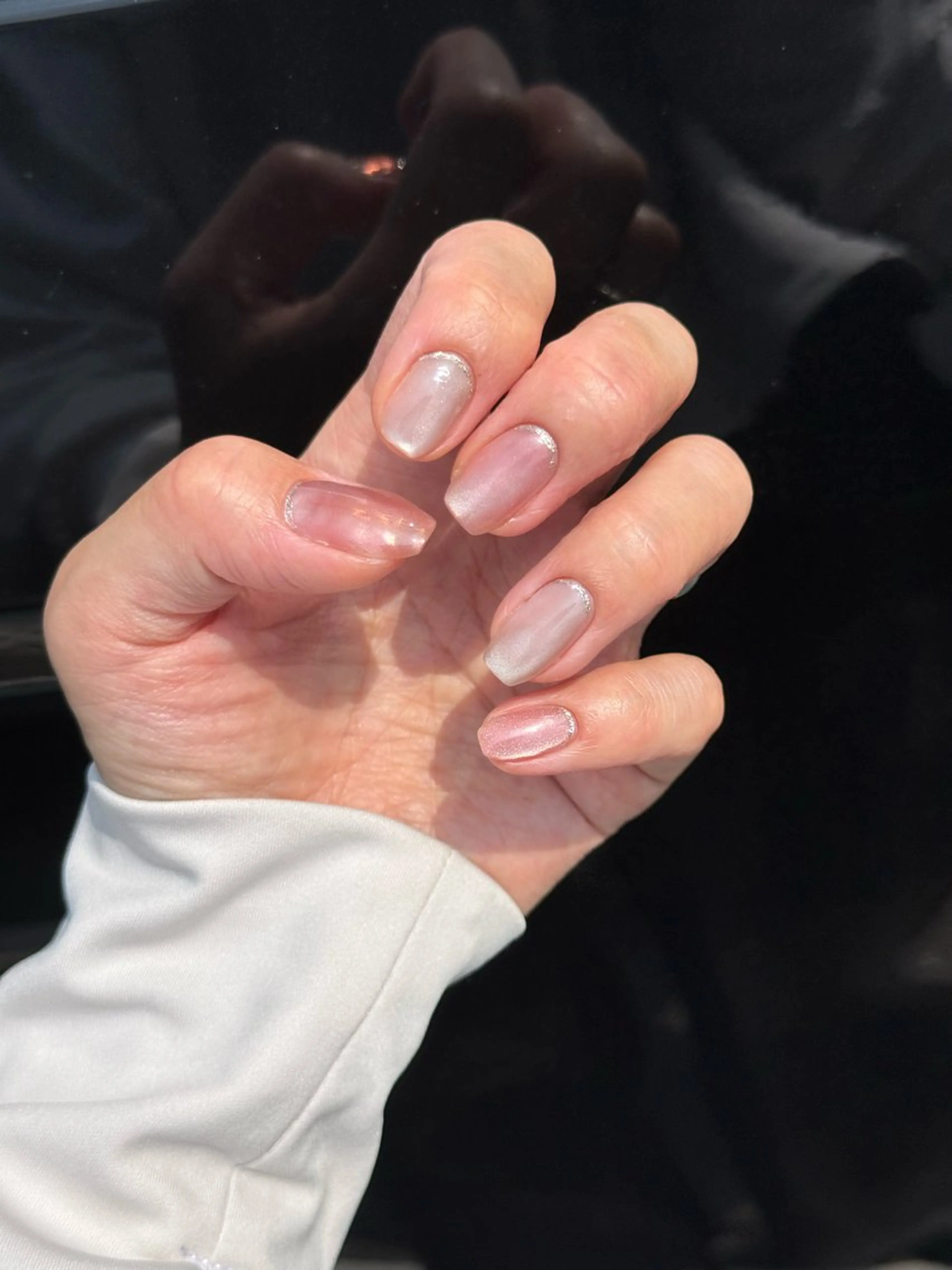 ネイル ラメ(グリッター) ミラーネイル ハンドネイル Fleur Ange nail salonのネイルデザイン