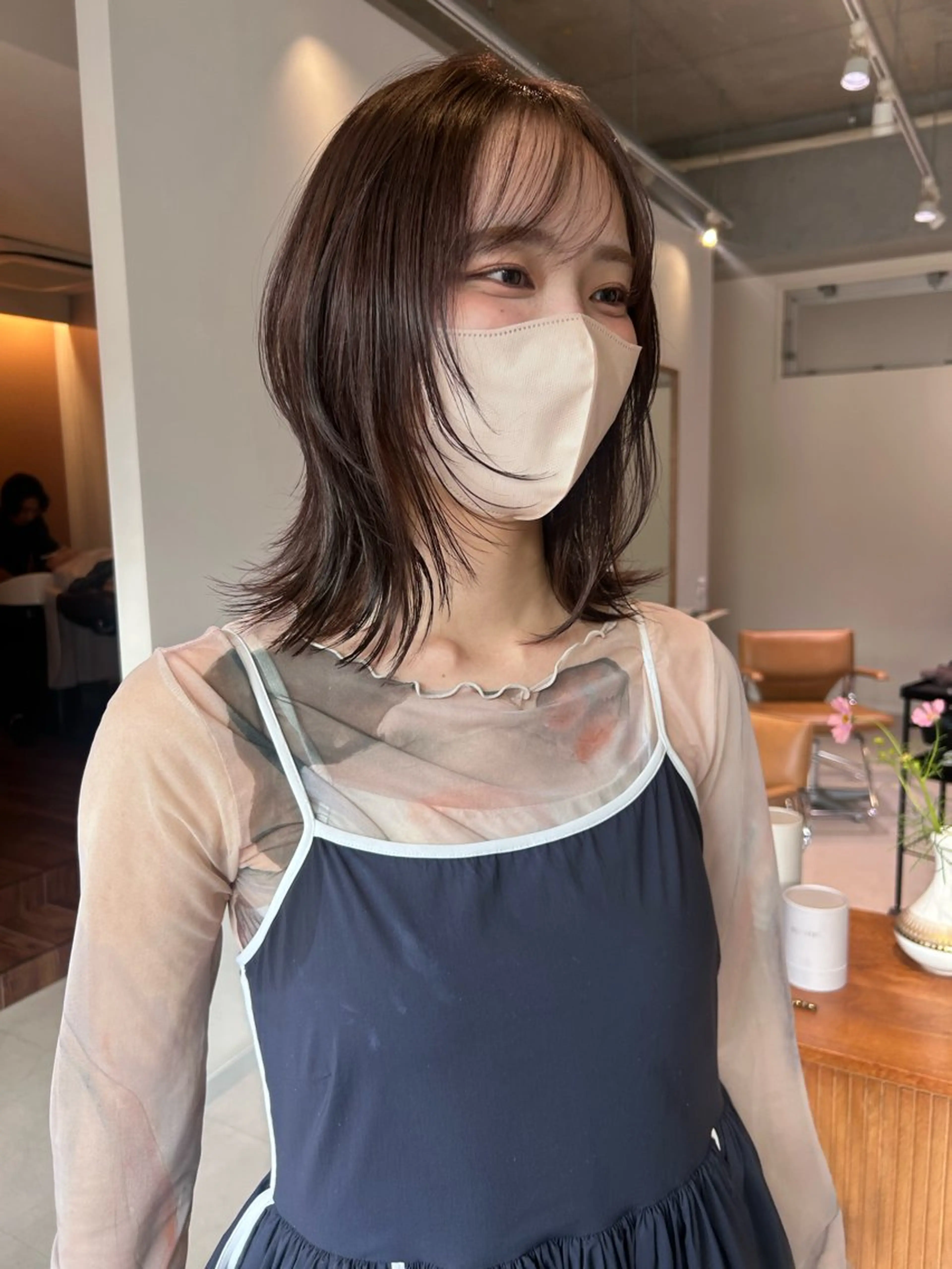 ミディアム ボブ ハッシュカット カット ヘアカラー トリートメント mine【マイン】所属・ツヤ縮毛矯正🫧/ レイヤー/アチワのヘアスタイル
