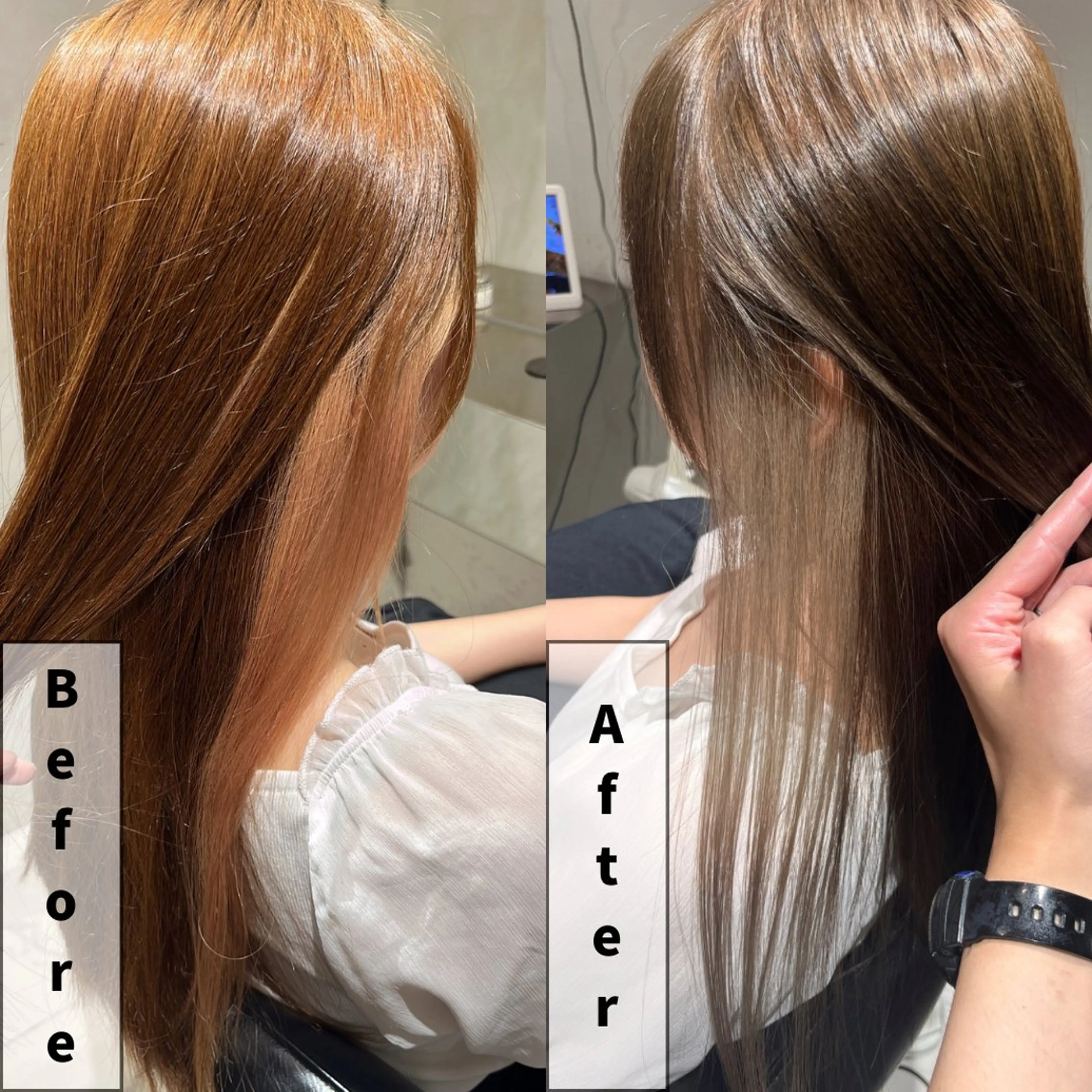 ロング カラー ブリーチ 髪質改善 トリートメント 髪質改善・美髪矯正 ケアカラーGAOのヘアスタイル