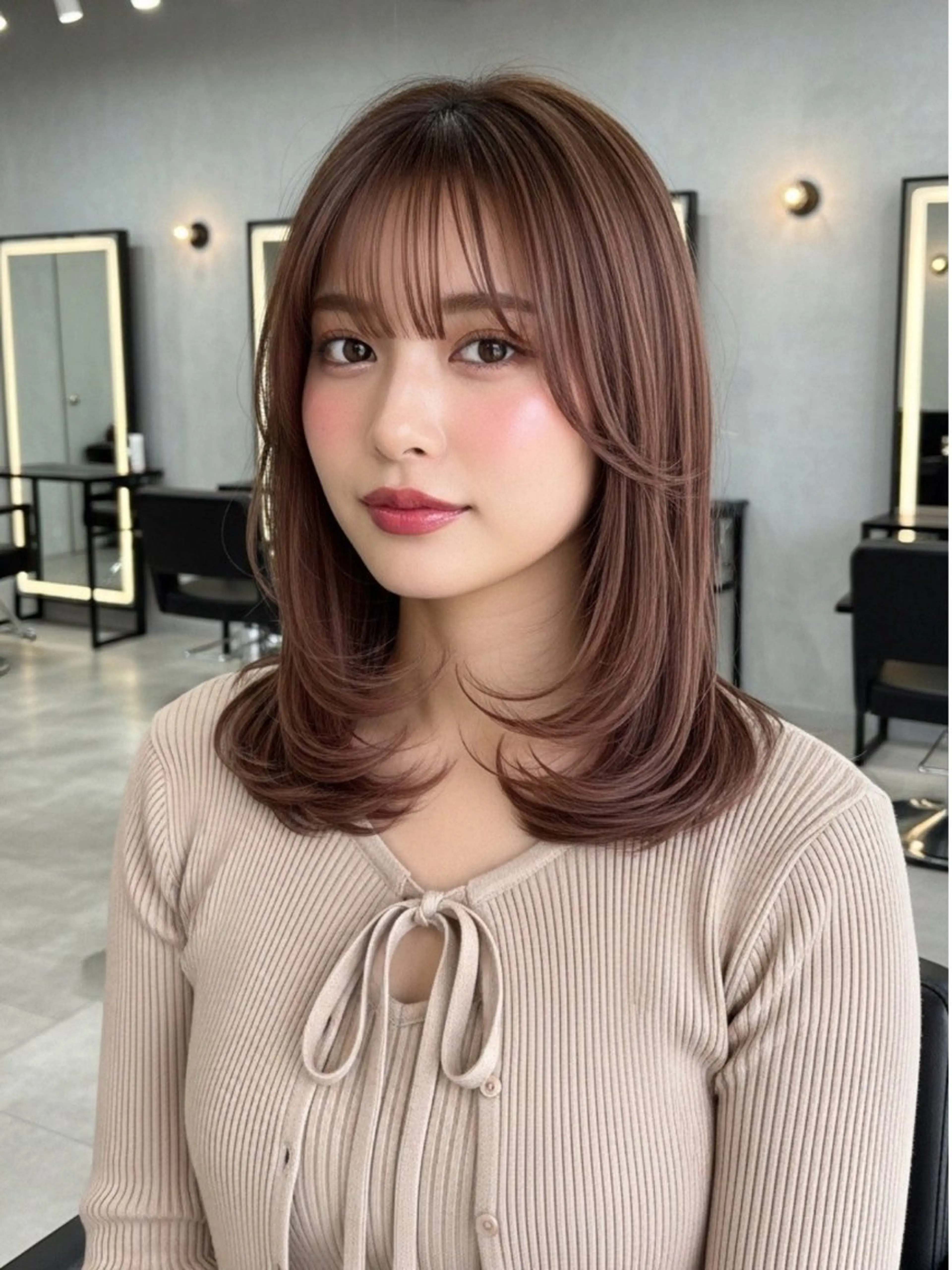セミロング 似合わせボブ✖️ 韓国レイヤー✨小関のヘアスタイル