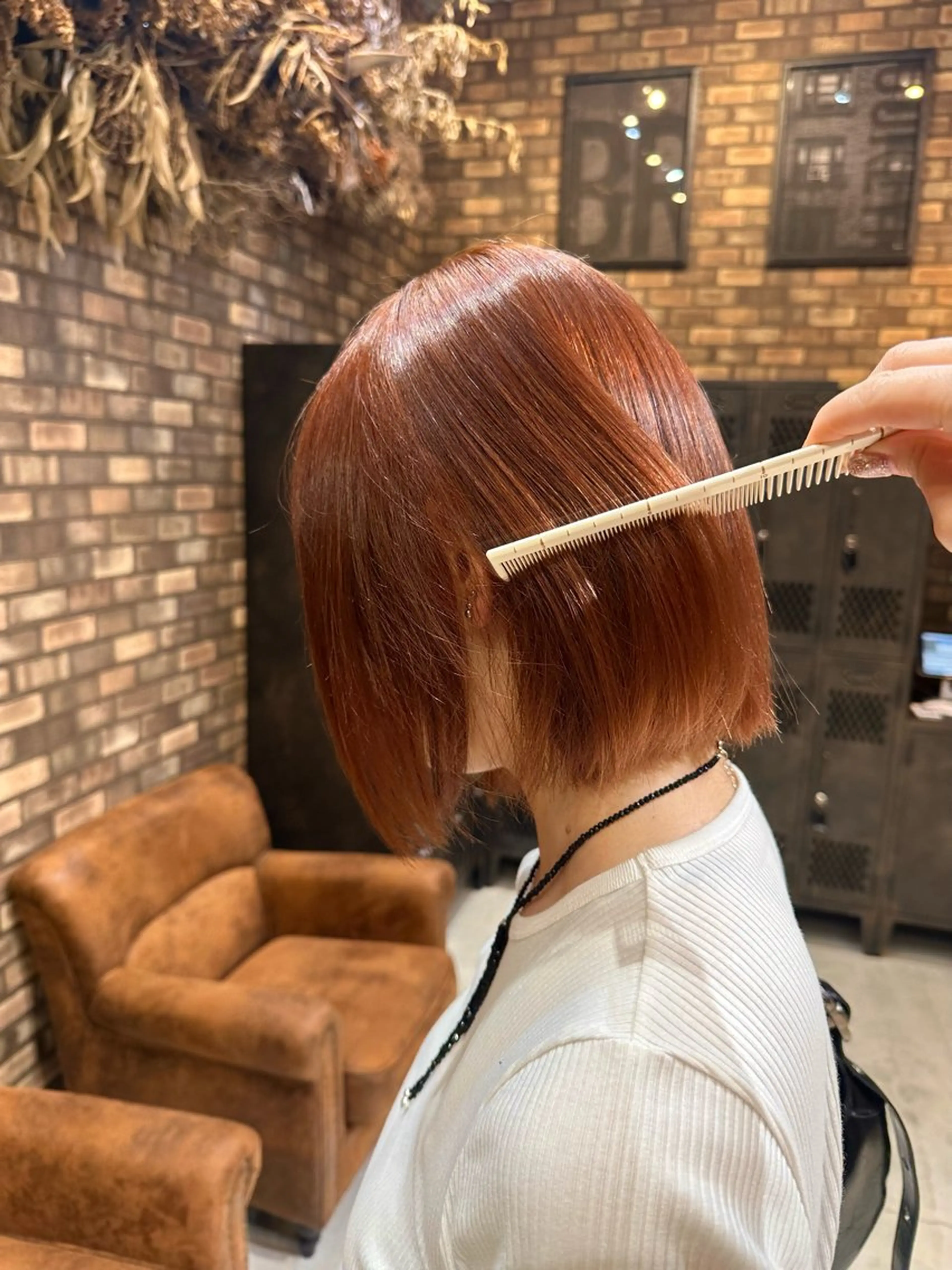 ミディアム カラー ベージュカラー ブリーチ ブラウンカラー ブリーチなしカラー オレンジ Sara newi 🎀透明感🎀のヘアスタイル
