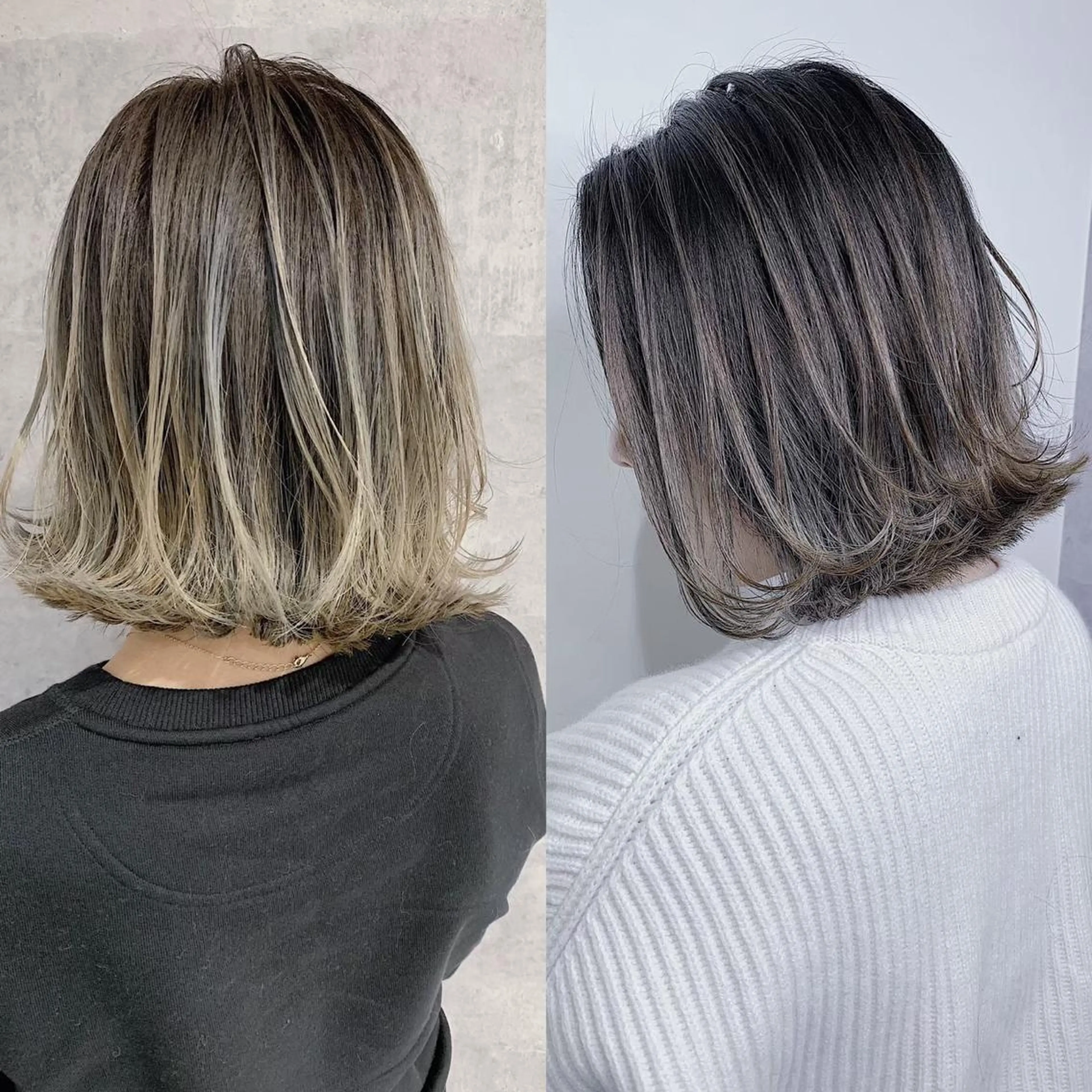 セミロング カラー _WHITE 高槻のヘアスタイル