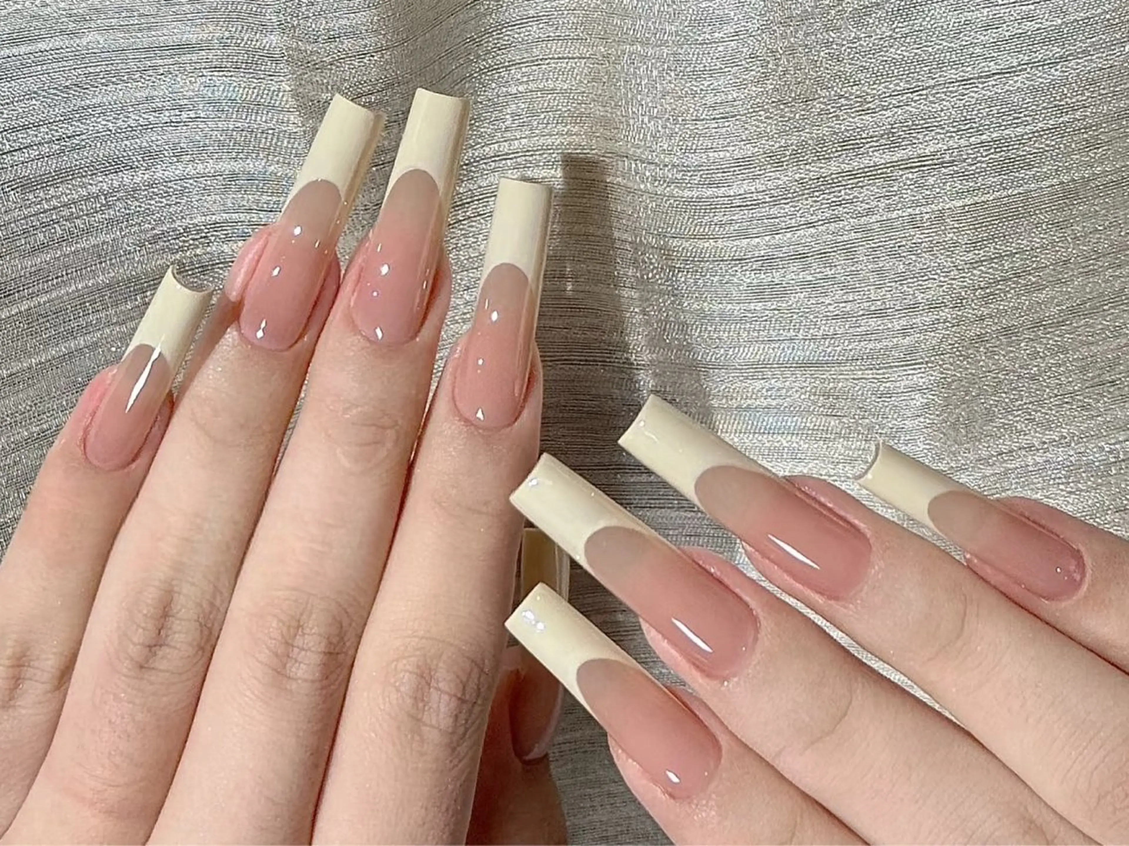 【新規スカルプオフ半額】チップ長さ出し⭐️美フォルムフレンチネイル🎀（ベースカラー込み）の写真