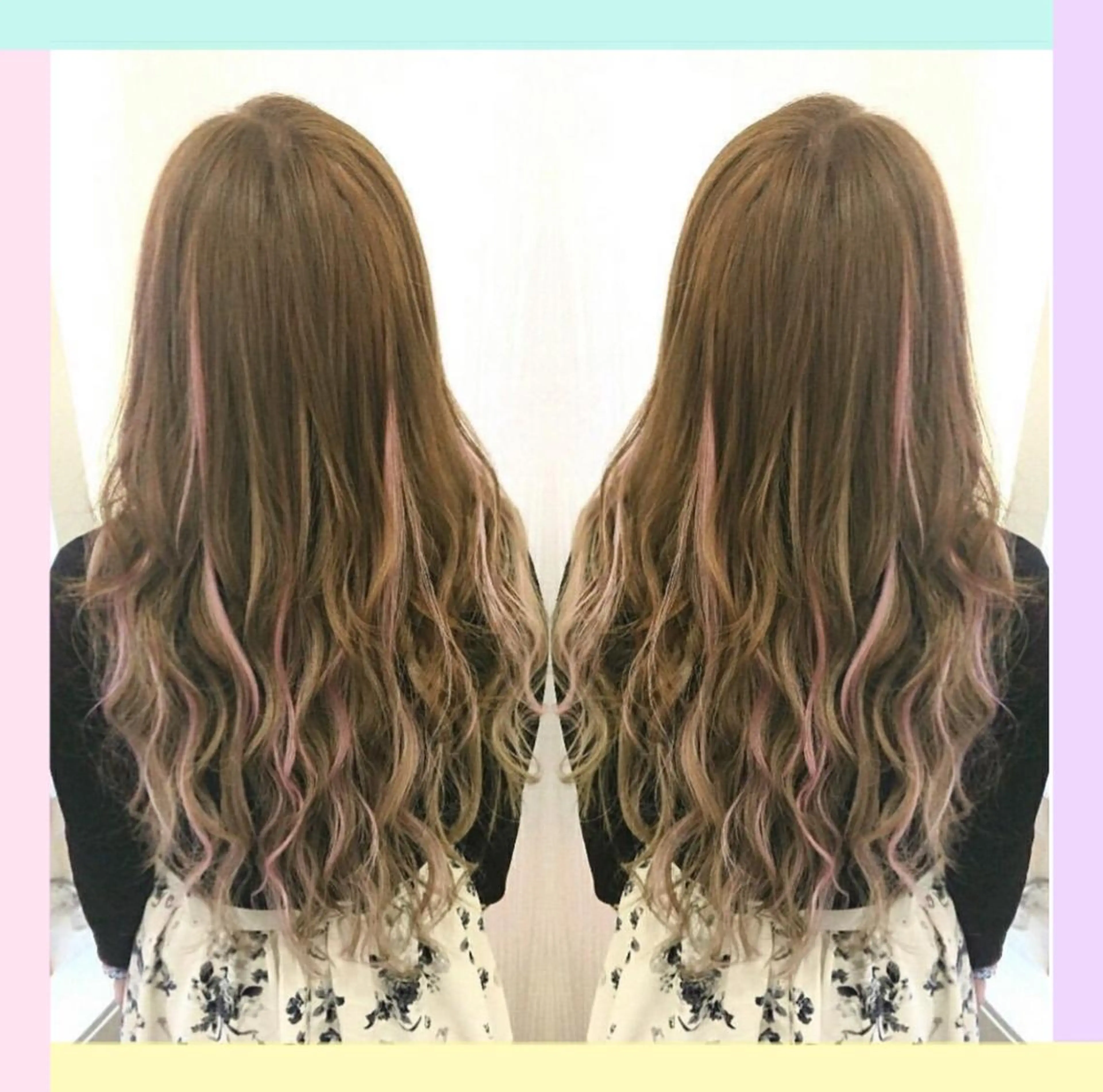 ロング カラー カット ヘアカラー エクステ れん/ハイトーン /エクステ/韓国風のヘアスタイル