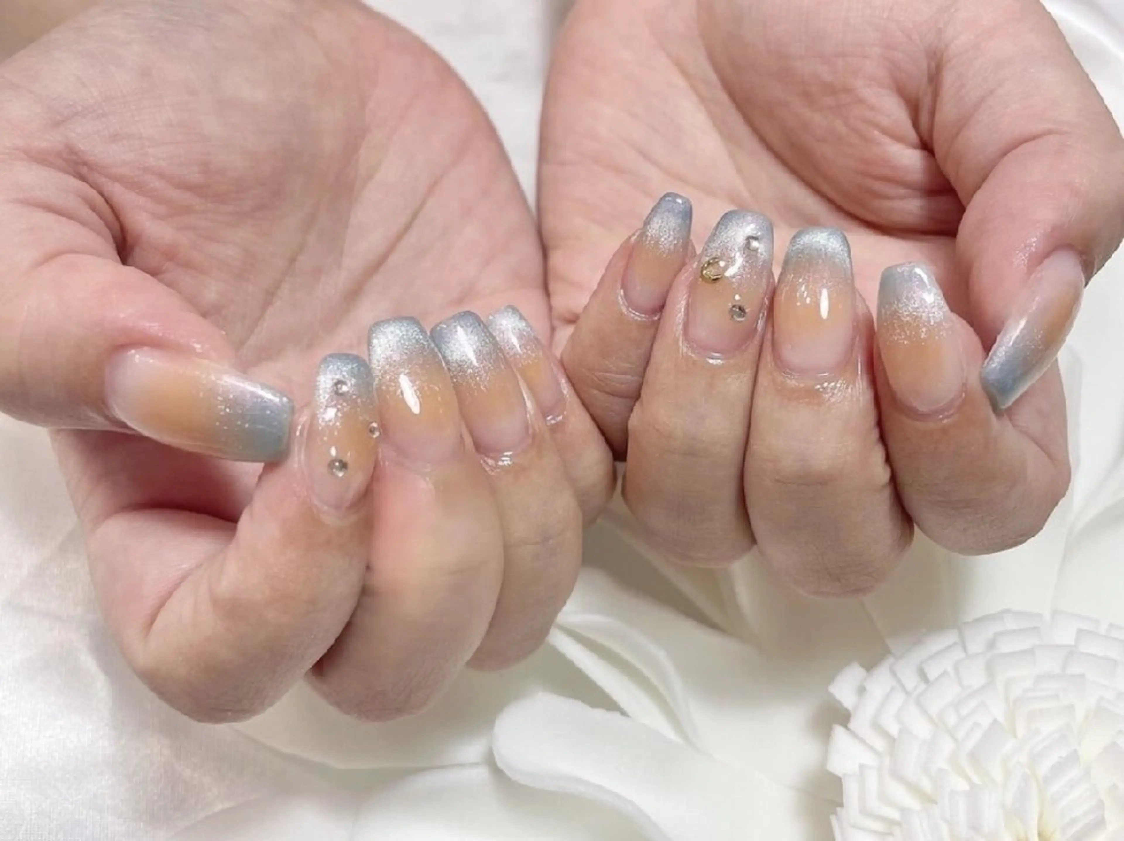 ネイル キラキラネイル 韓国ネイル オフィスネイル シンプルネイル ワンホンネイル ハンドネイル Nailsalon Merci東中野のネイルデザイン