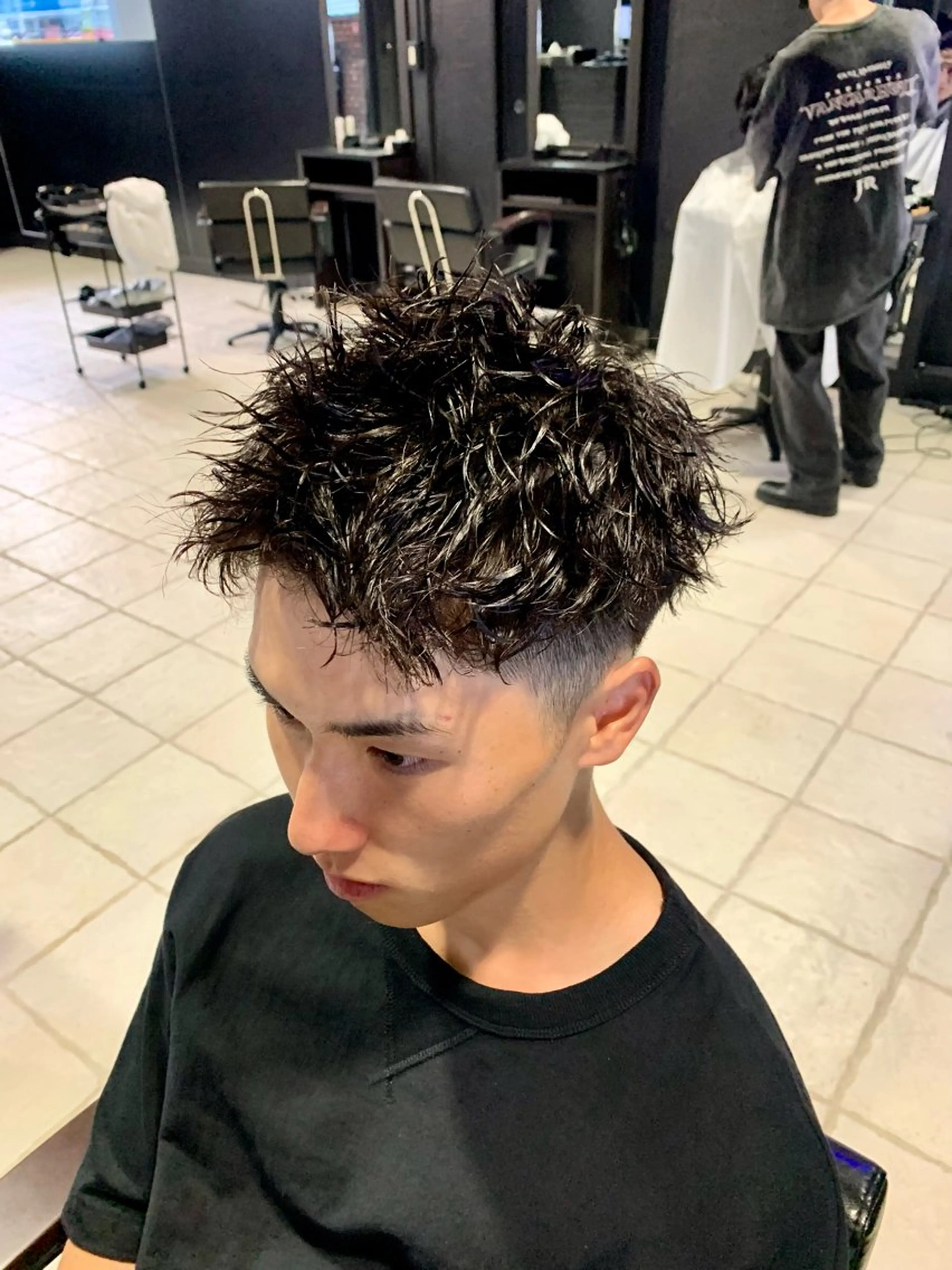 ショート メンズ カット パーマ トリートメント ヘアセット メンズパーマ/難波/ 心斎橋　室園亮佑のヘアスタイル