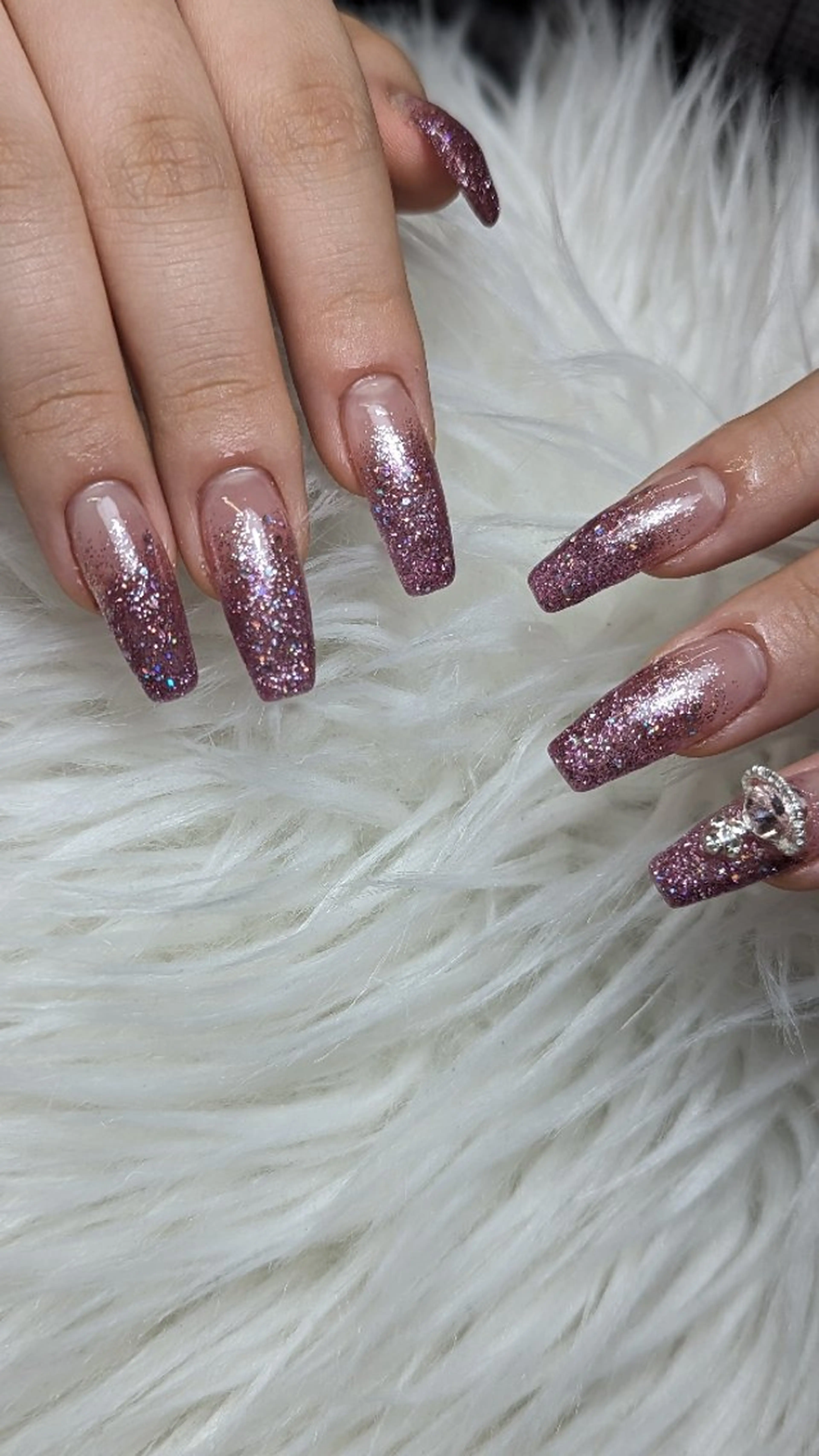 ネイル 長さ出し ラメ(グリッター) ラメグラデーション ハンドネイル Nail SIRANGANAのネイルデザイン