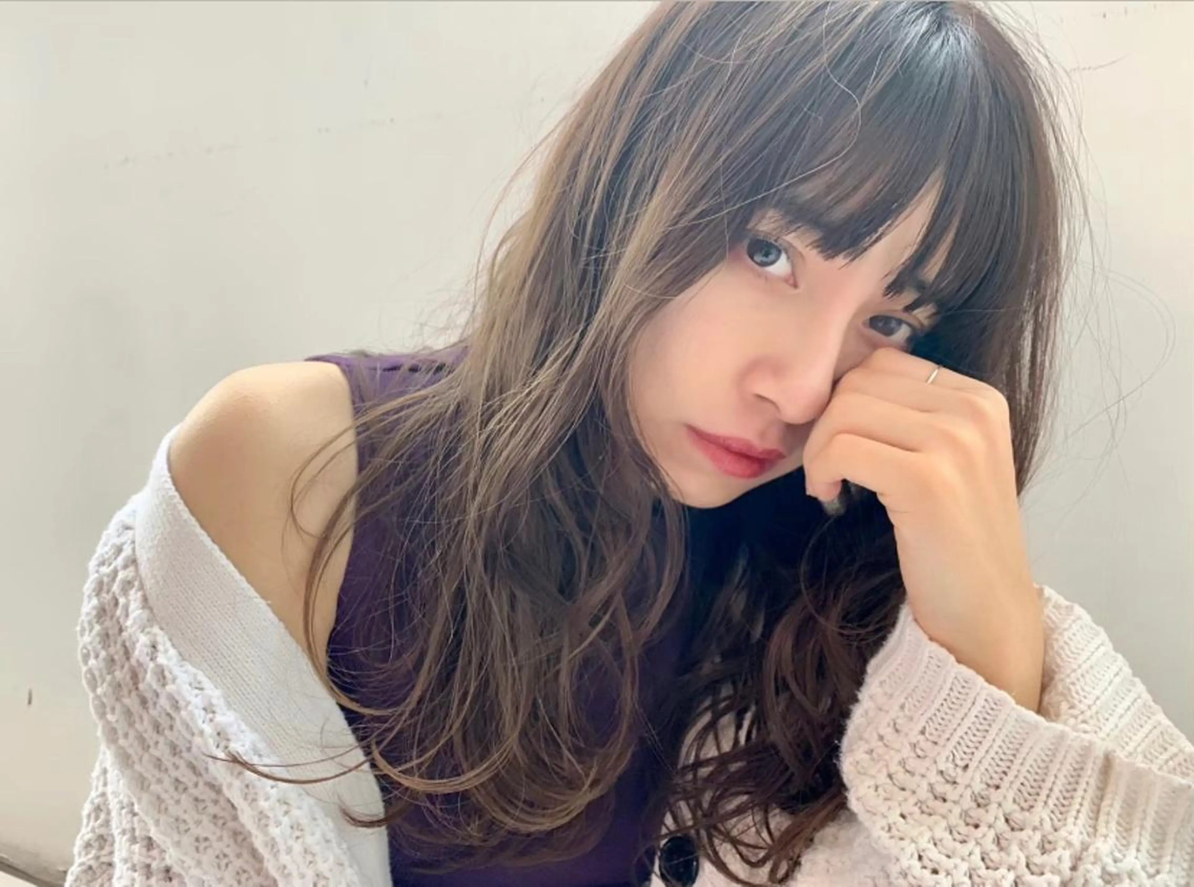 セミロング カラー ダブルカラー 髪質改善 トリートメント くすみミルクティー/ ブラウン🪡TOWAのヘアスタイル