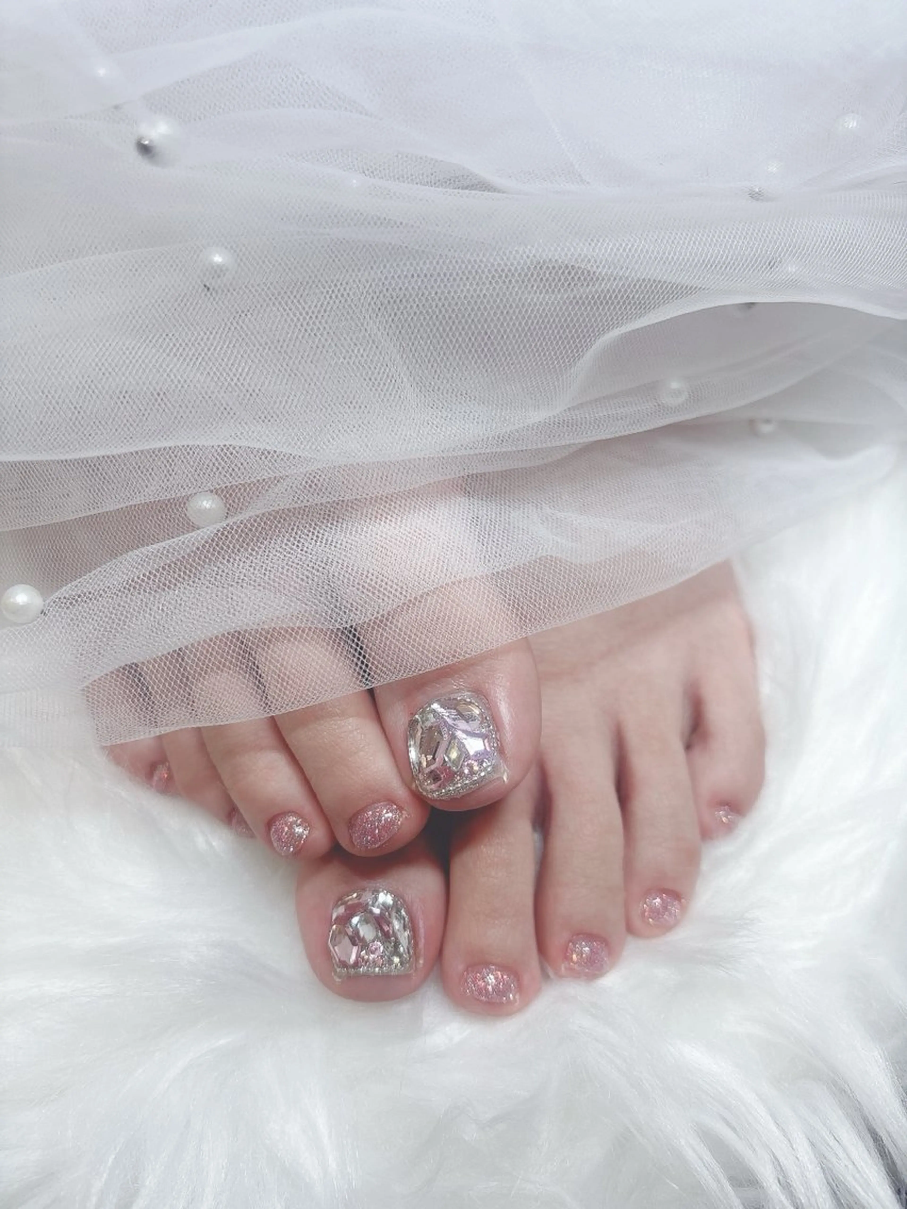 ネイル フットネイル ワンカラーネイル ピンク aba nail ♡ akuaのネイルデザイン