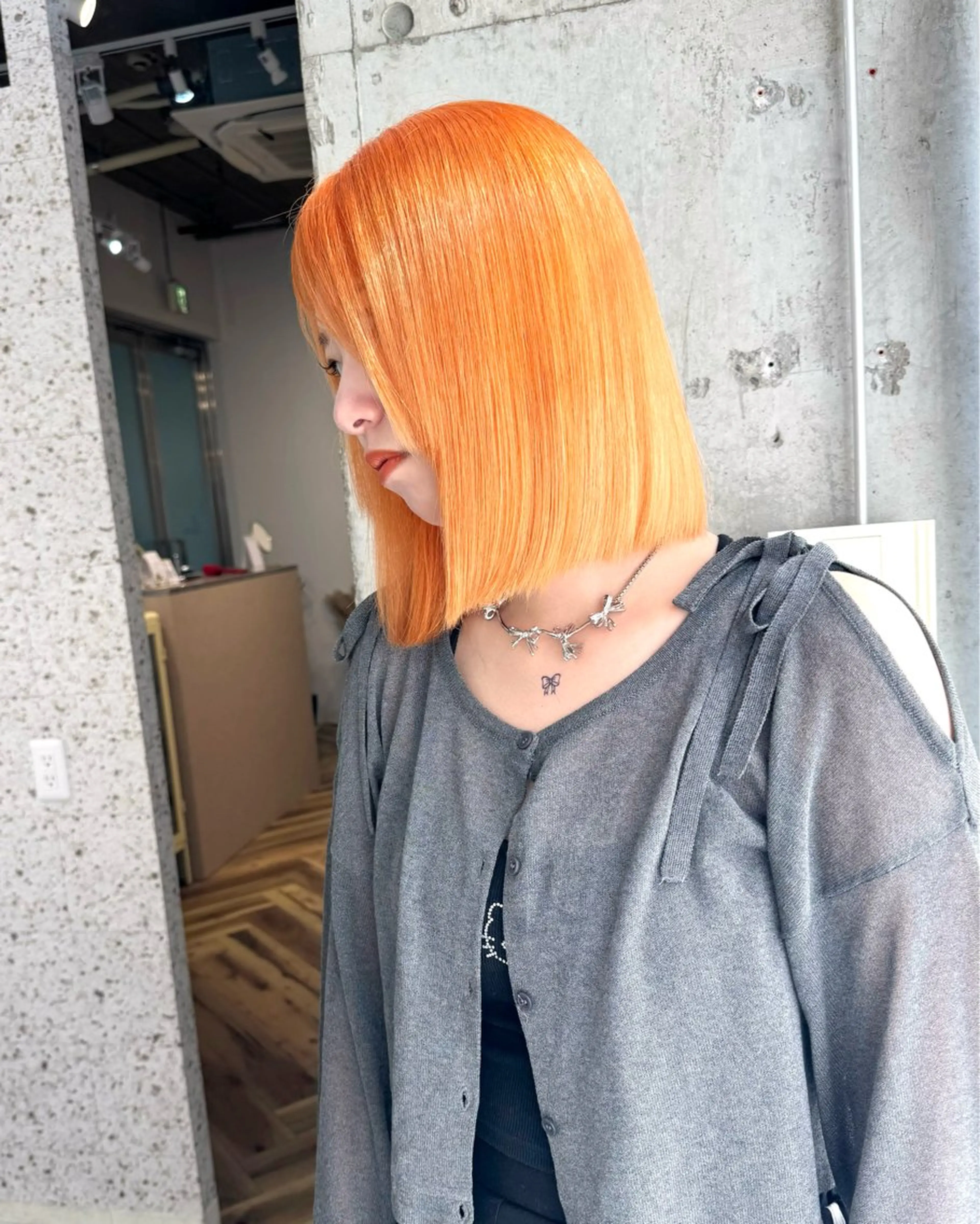 ミディアム カラー ヘアアレンジ ミディアムパーマ ブリーチ ケアブリーチ ダブルカラー ハイライトカラー ヘアカラー トリートメント lani 天神大名/ブリーチのヘアスタイル