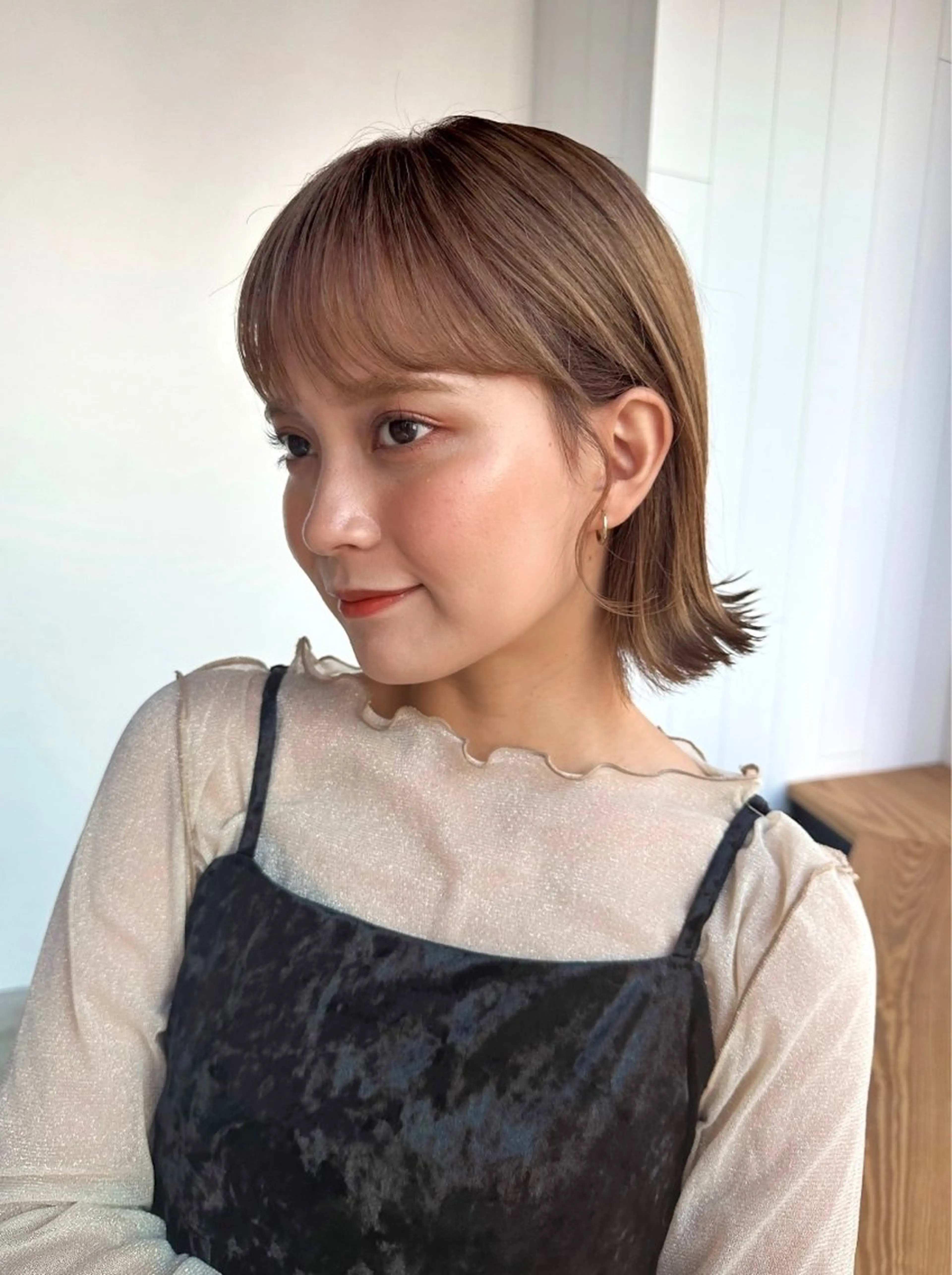 ミディアム 🌷モア 🌷暖色カラー・ボブのヘアスタイル