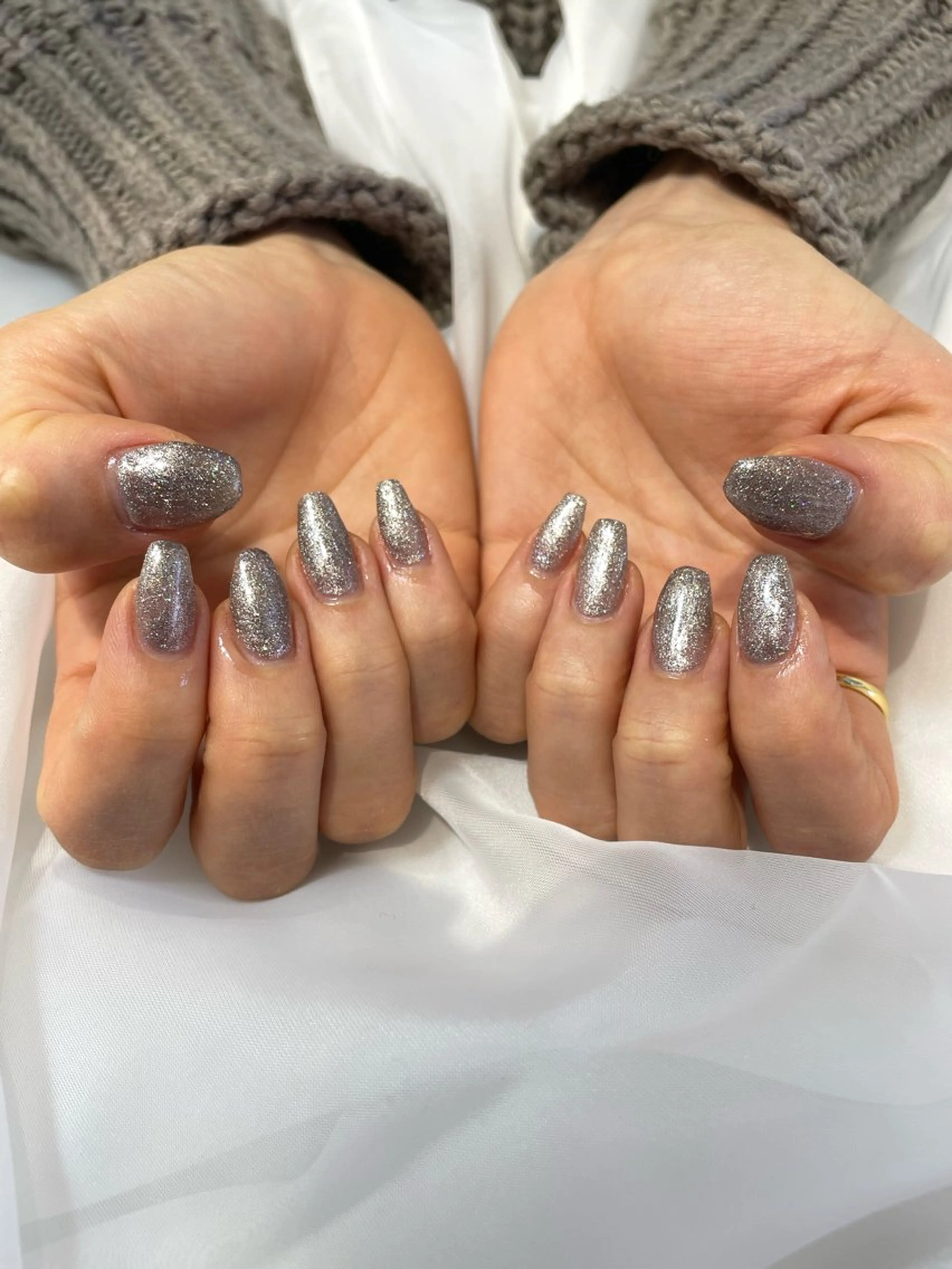 ネイル ラメ(グリッター) マグネットネイル nail atelier Kのネイルデザイン