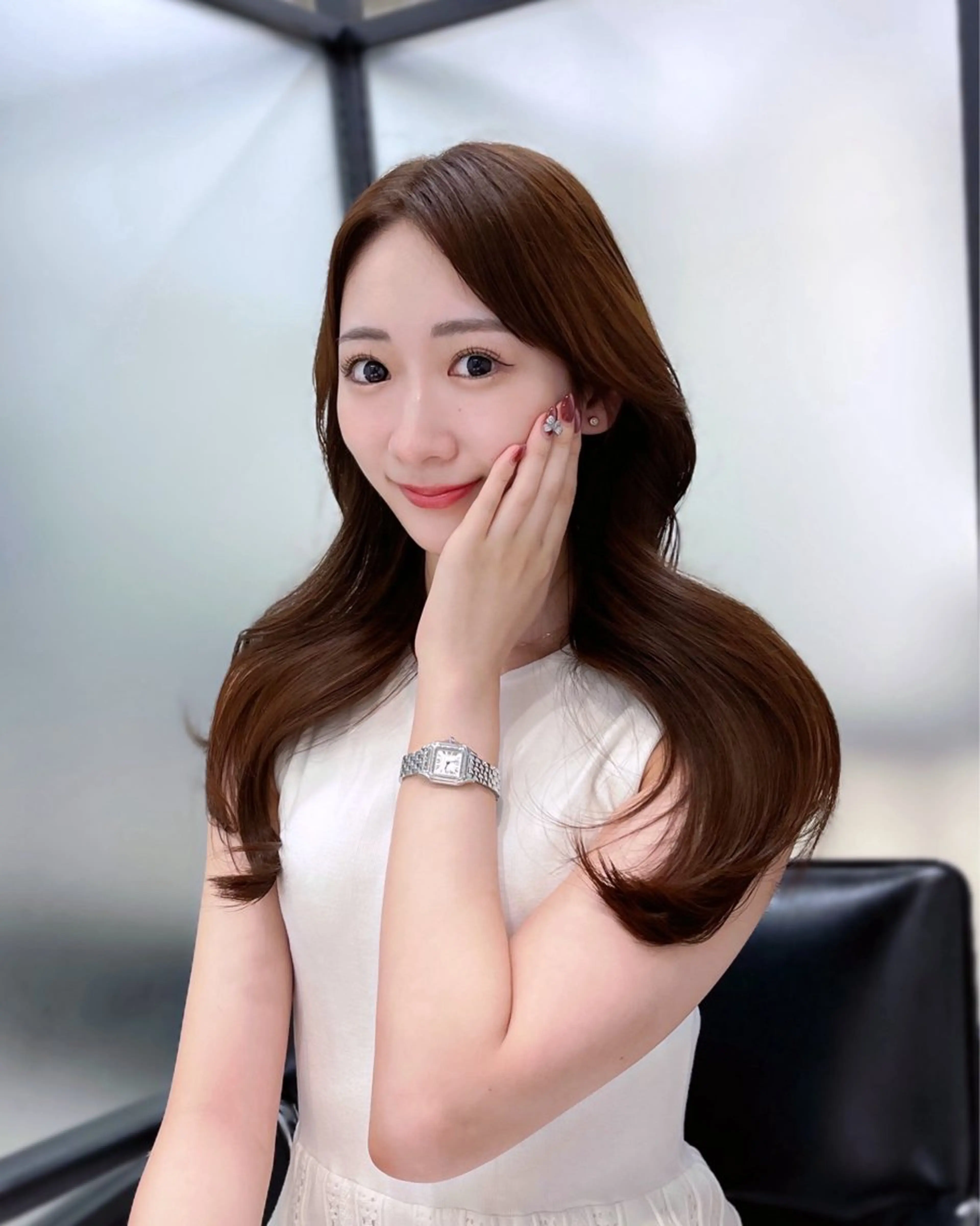 セミロング 韓国風ヘア レイヤーカット カット ヘアカラー トリートメント 韓国レイヤーカット 髪質改善▫️水野有真のヘアスタイル