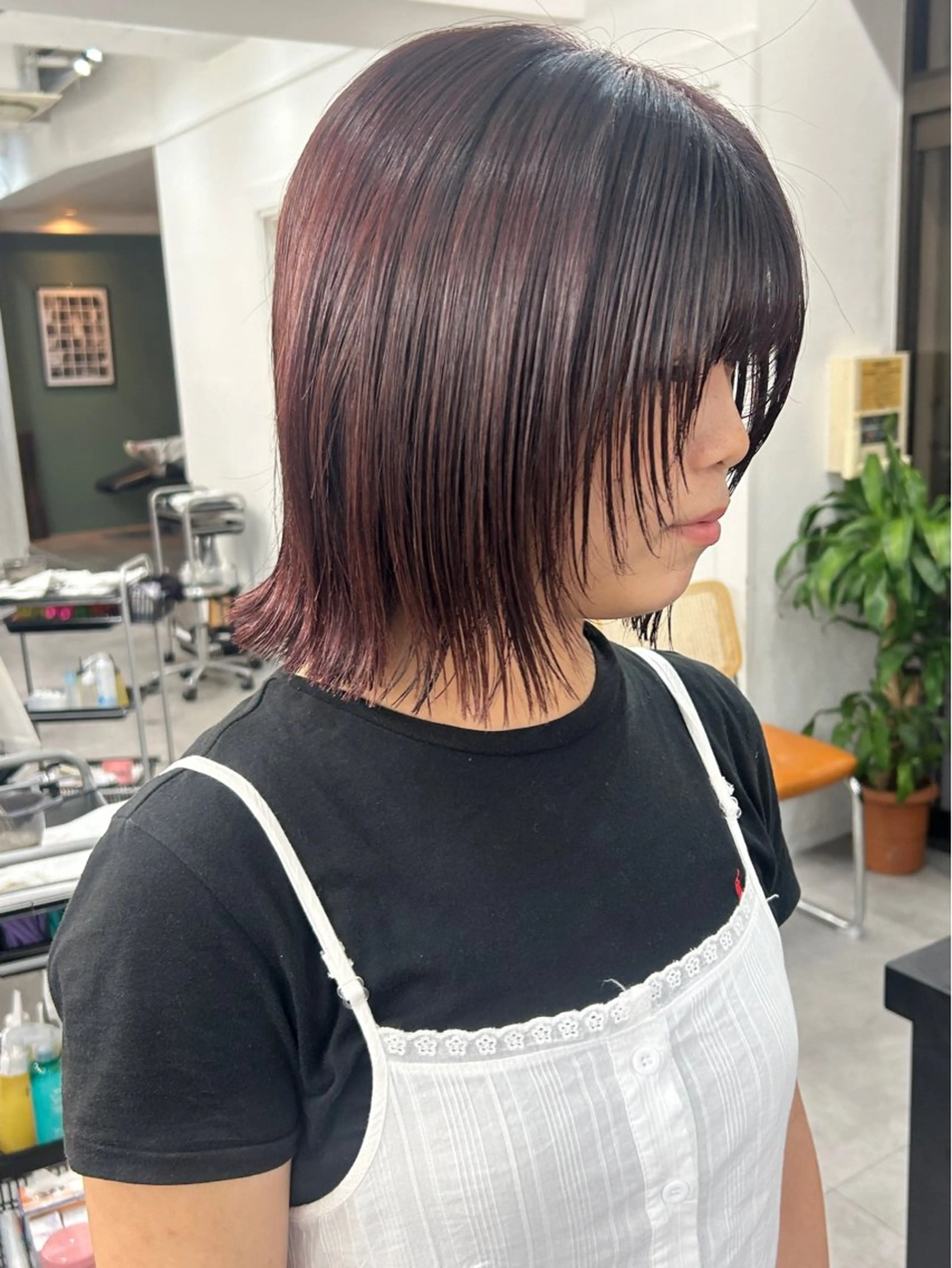 ミディアム カラー カット ヘアカラー トリートメント ボブ/透明感カラー /サナ🌼のヘアスタイル