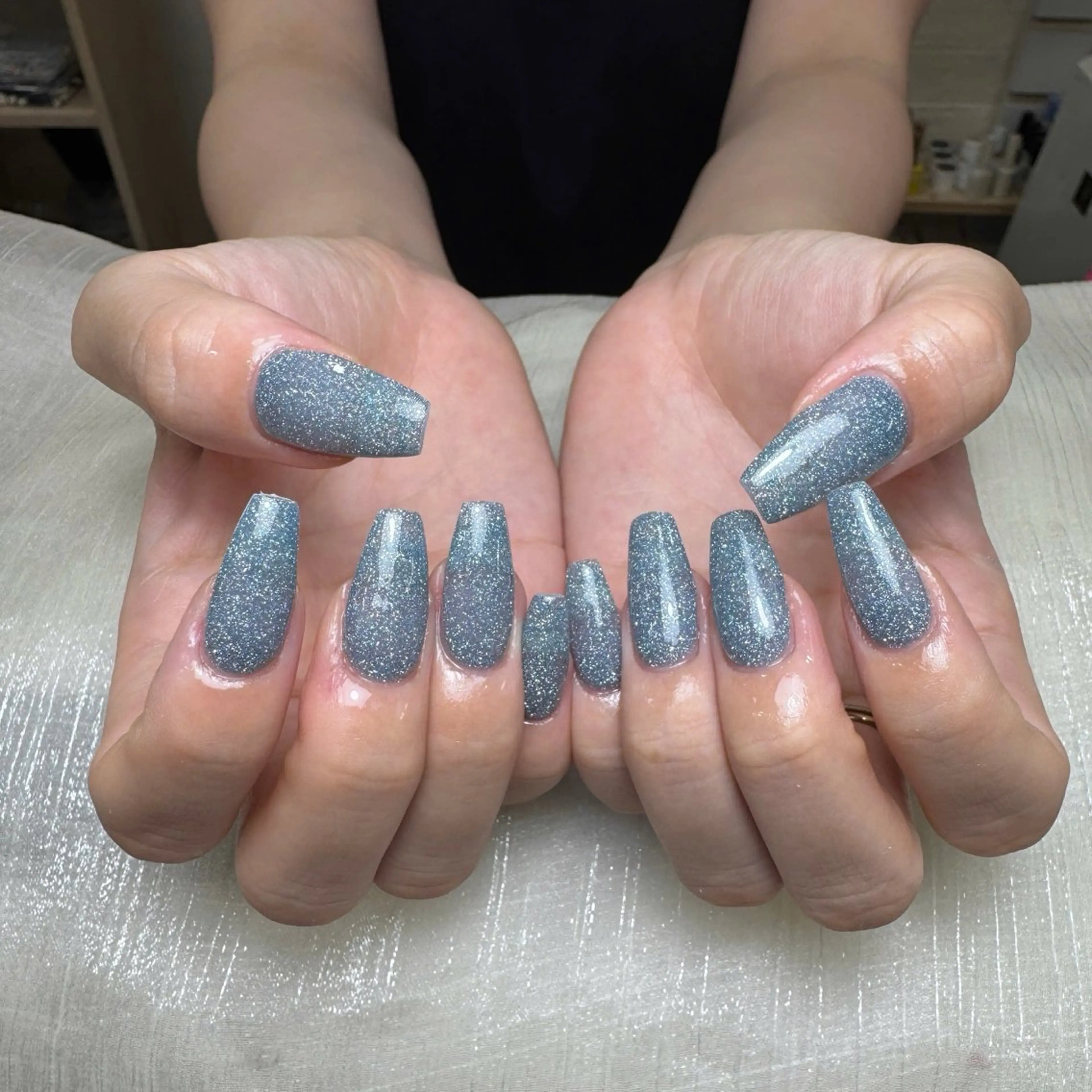 ネイル オーロラネイル フットネイル フレンチネイル ジェルネイル ガラスフレンチ ハンドネイル Michi_Nails_Salon所属・Michi Nail Staffのネイルデザイン