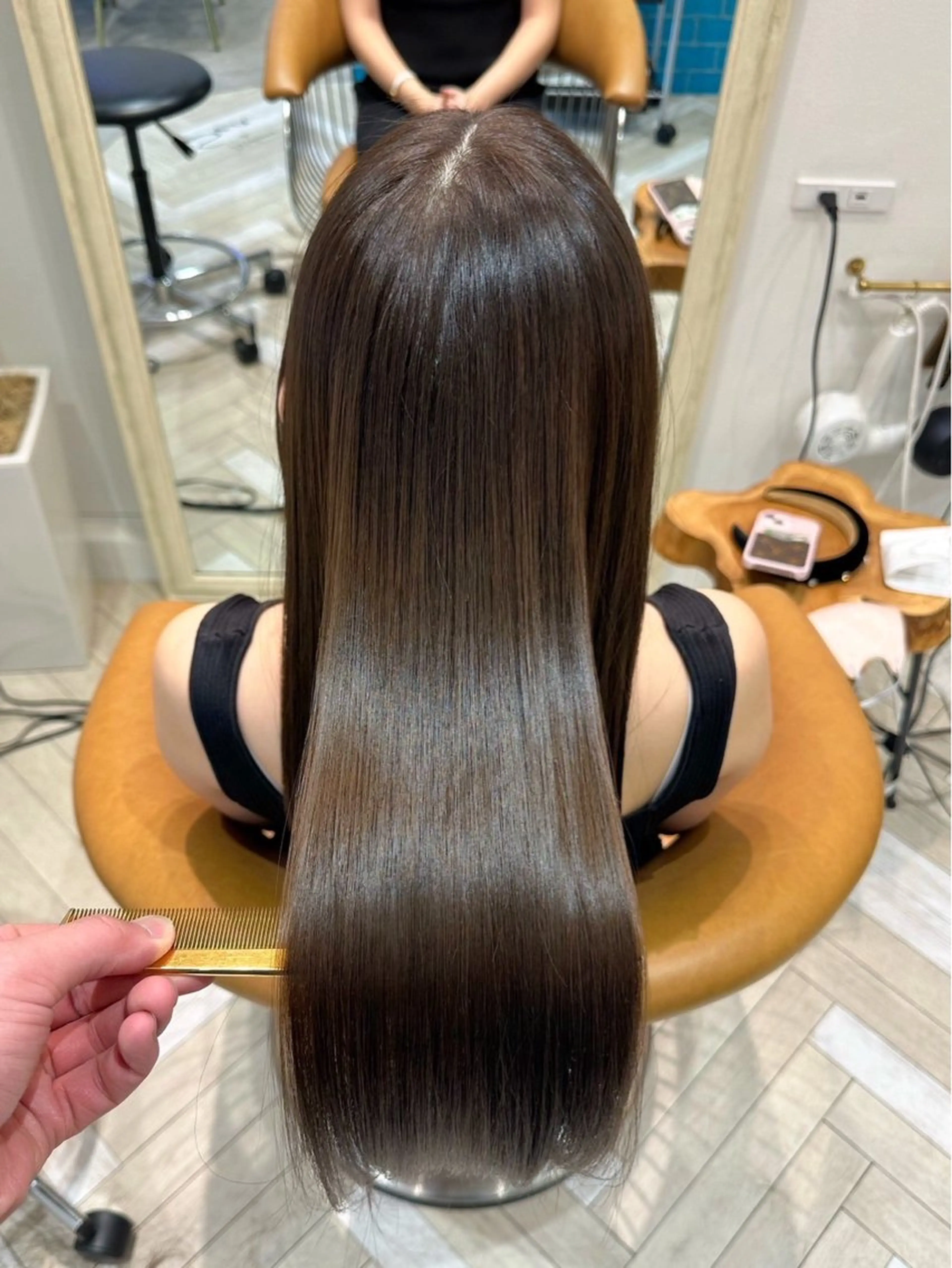 ロング カラー パーマ ブリーチ ストレートパーマ 縮毛矯正 トリートメント 韓国/ワンホン/新宿 レイヤーリョウヤのヘアスタイル