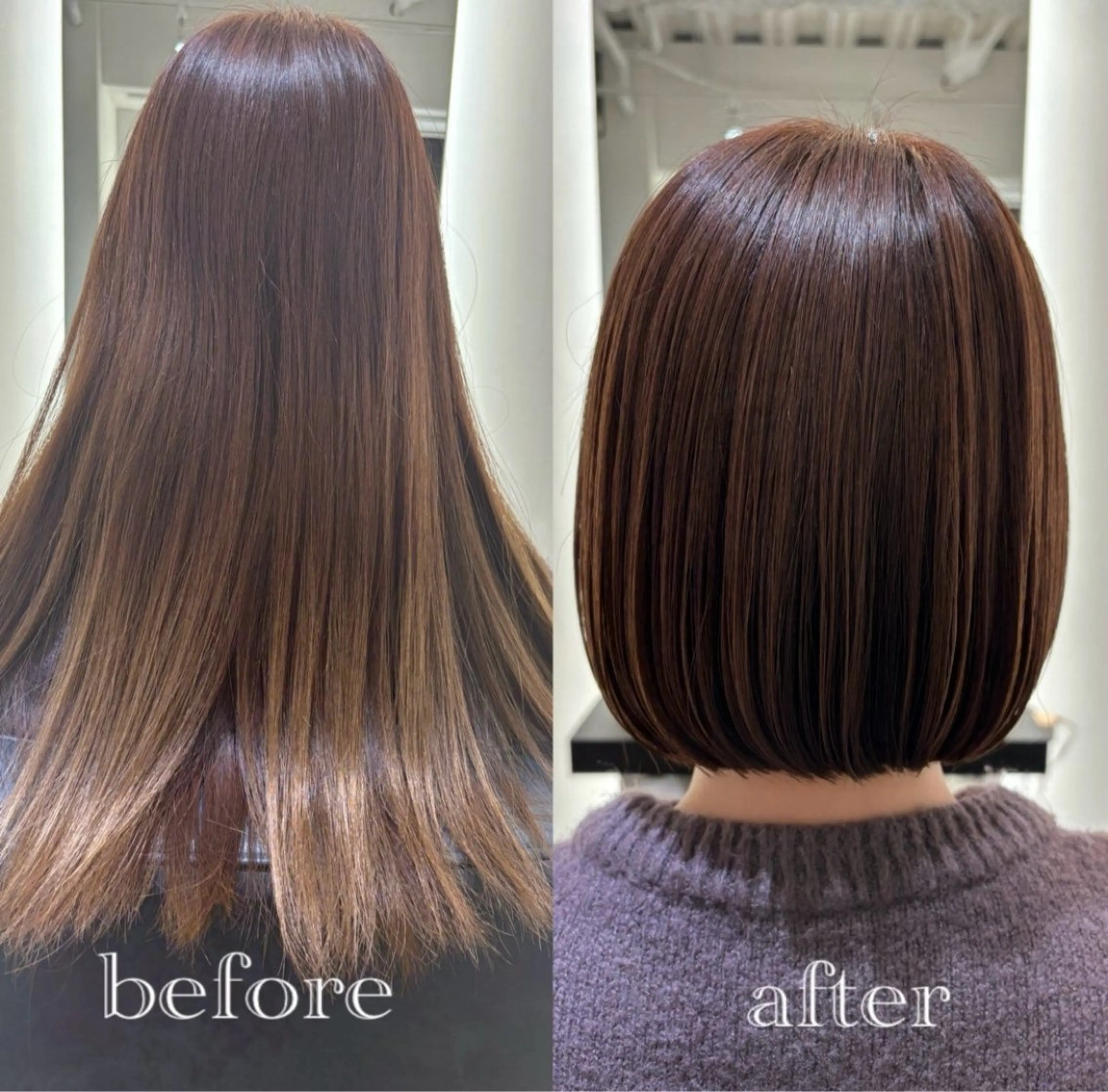 ショート カラー ボブ くせ毛 縮毛矯正 カット ヘアカラー 縮毛矯正 トリートメント ボブ/韓国ヘア/縮毛 /髪質改善💠翔平のヘアスタイル