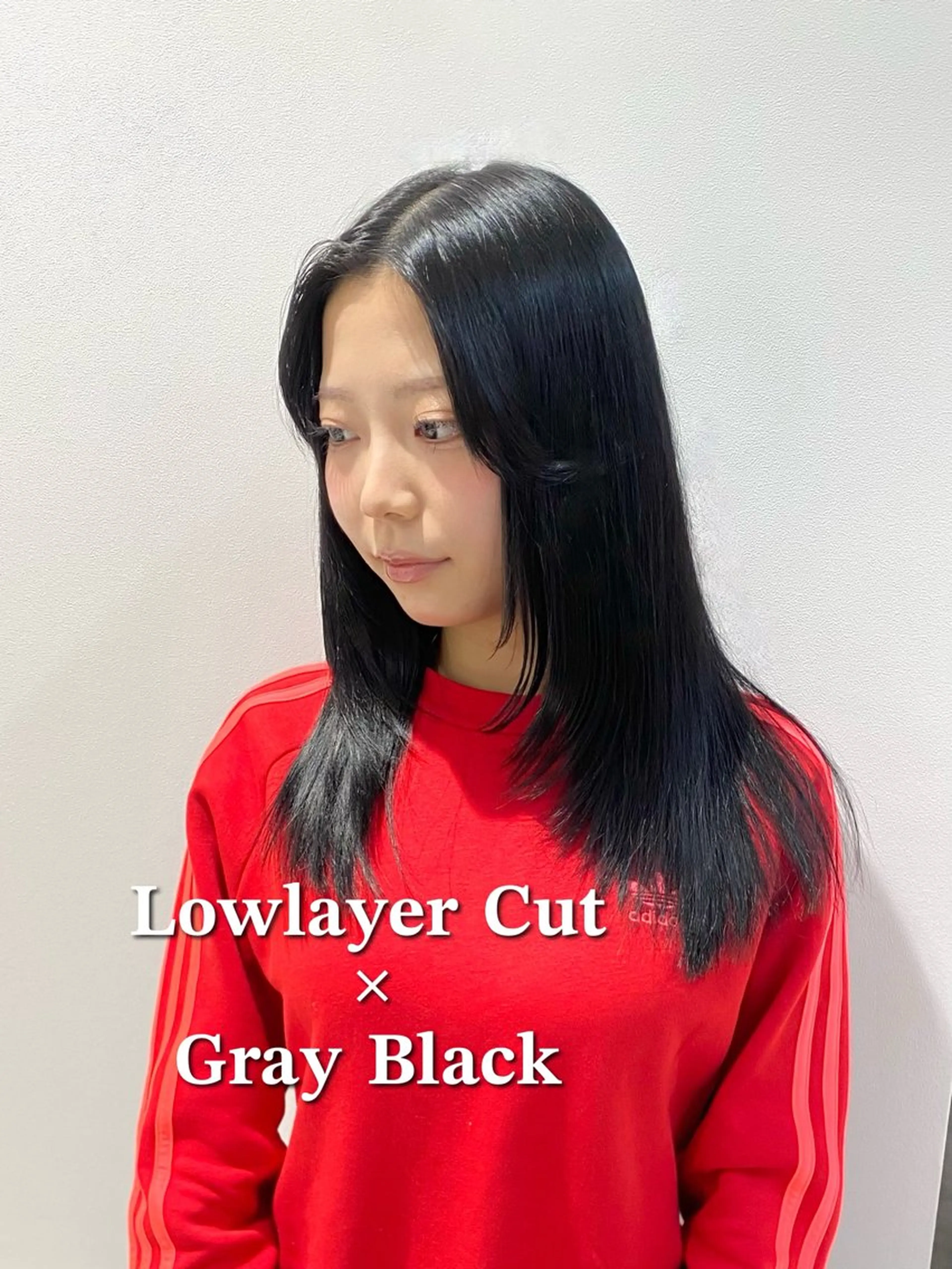 ミディアム カラー 黒髪 グレーブラック 髪質改善 レイヤーカット トリートメント カット ヘアカラー トリートメント 髪質改善水素TR× レイヤーカット/熊澤のヘアスタイル