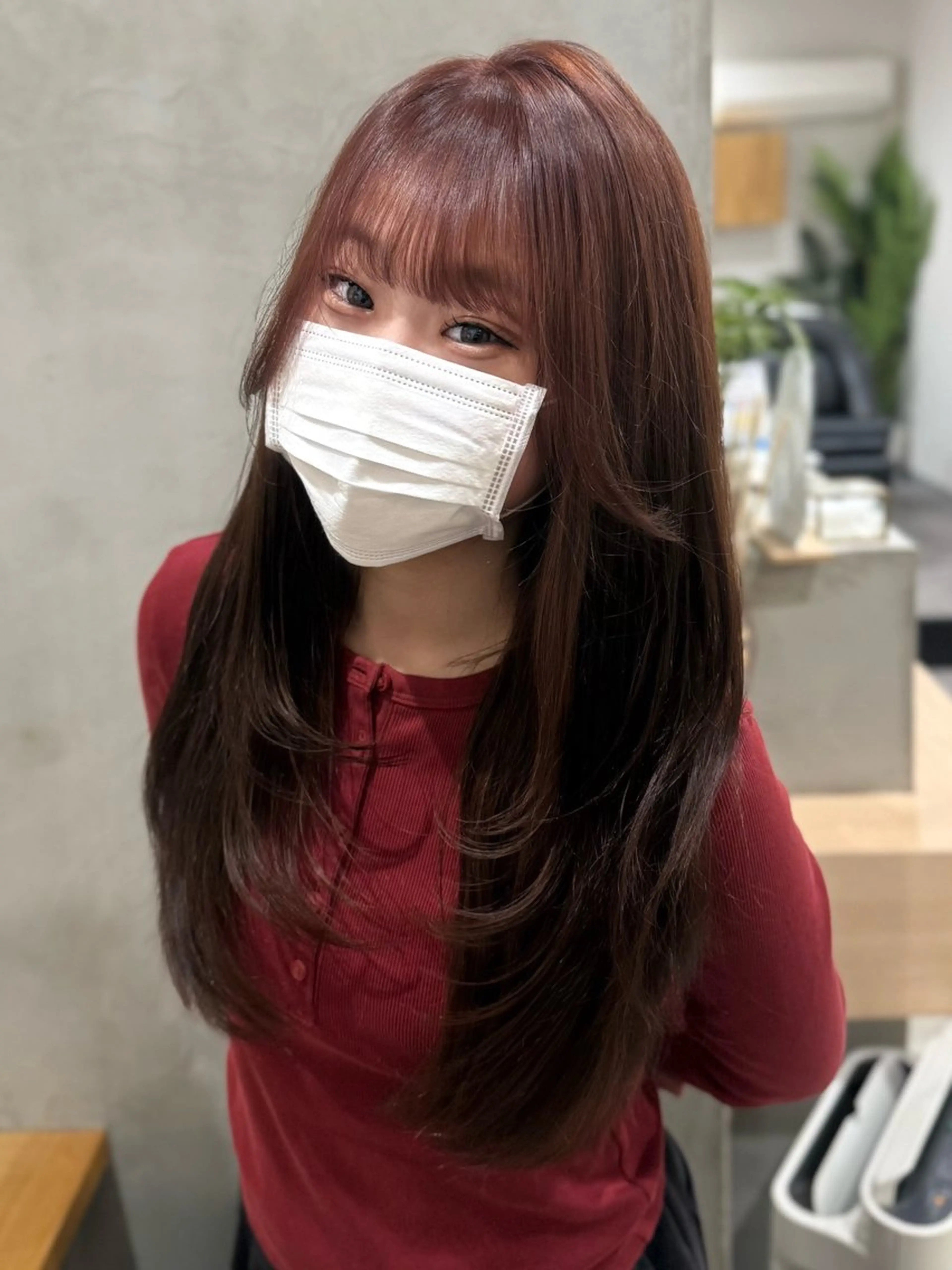 ロング レイヤーカット カット ヘアカラー 88 hair design所属・🫧ハルカ🫧 韓国レイヤーのヘアスタイル